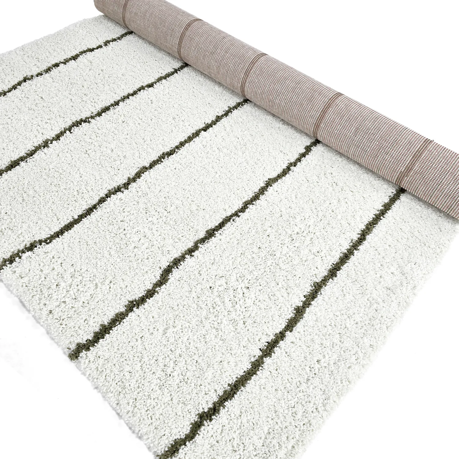 Alfombras de pelo largo - Eze (blanco/verde)