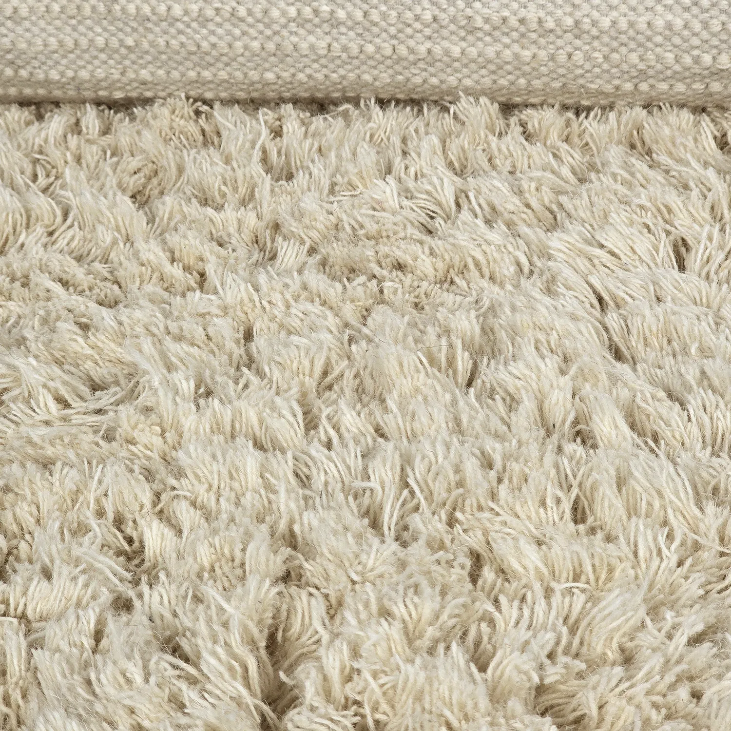 Alfombras de pelo largo - Fassale Hand Woven Wool Shaggy (crema)