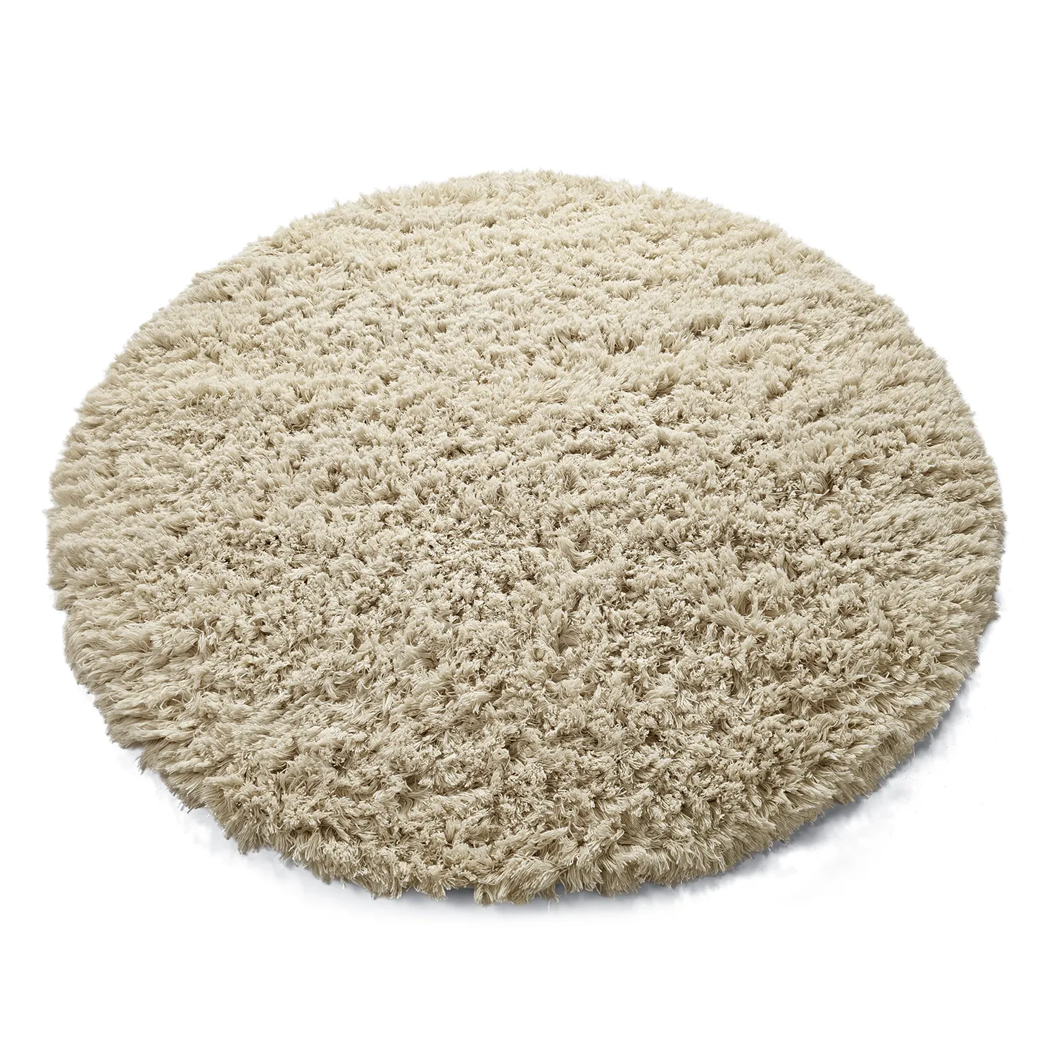 Alfombras redondeadas - Fassale Hand Woven Wool Shaggy (crema)