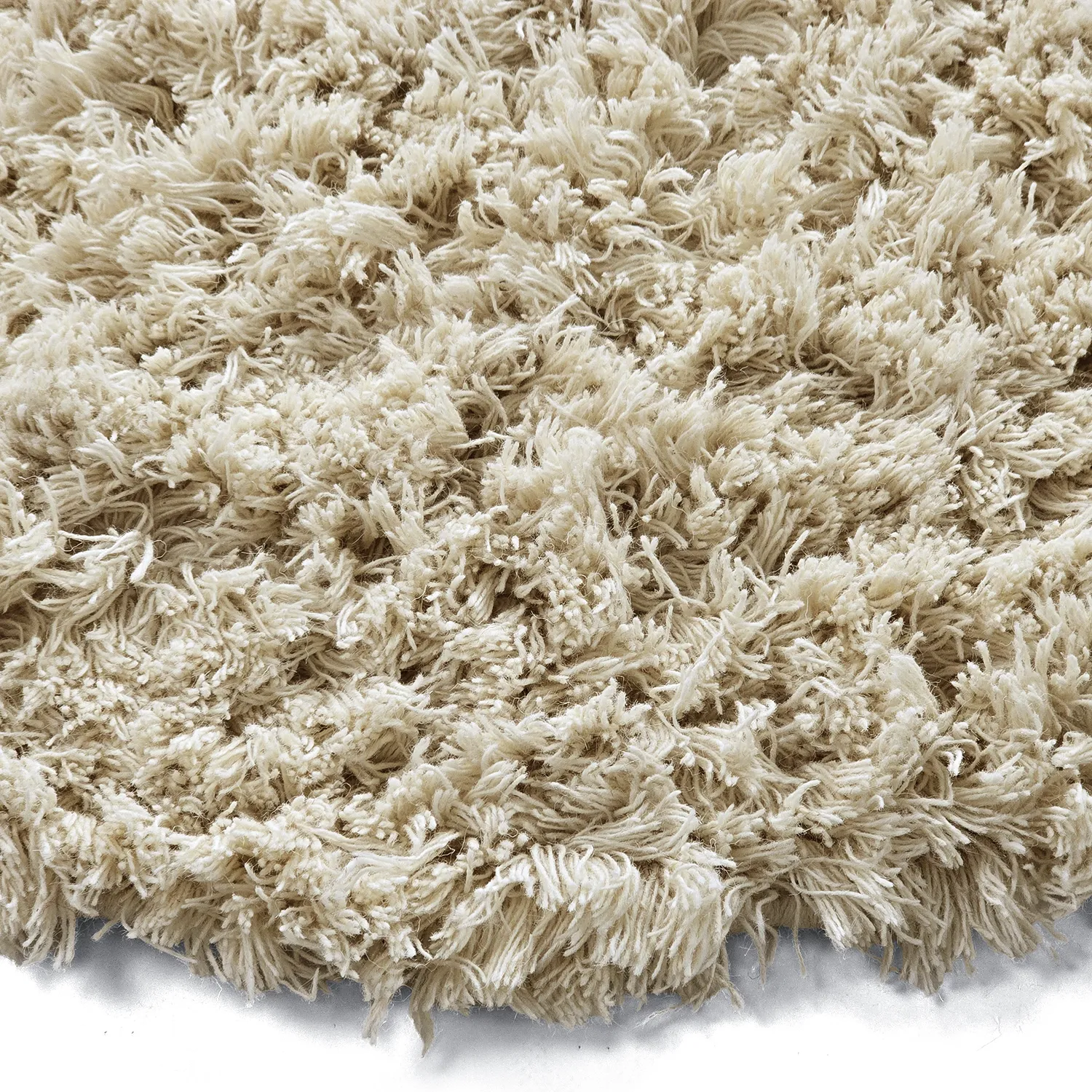 Alfombras redondeadas - Fassale Hand Woven Wool Shaggy (crema)