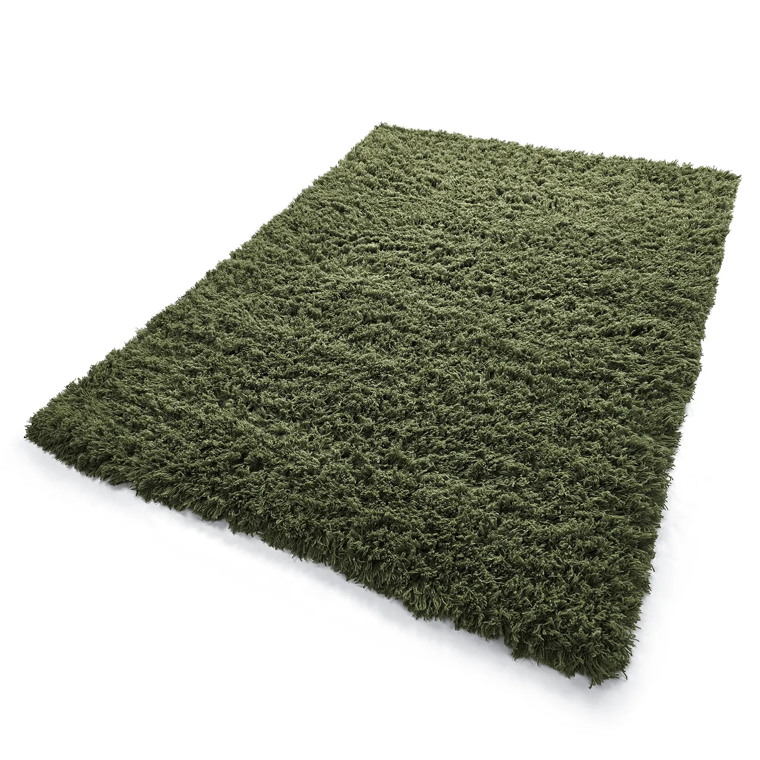 Alfombras de pelo largo - Fassale Hand Woven Wool Shaggy (verde musgo)