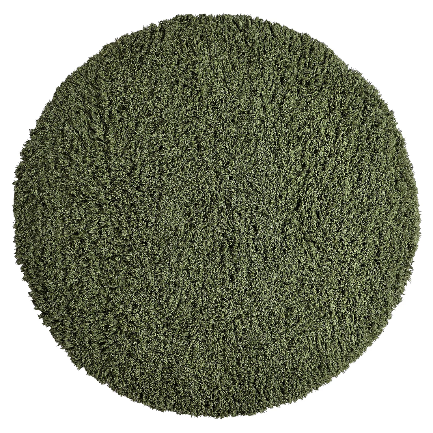 Alfombras redondeadas - Fassale Hand Woven Wool Shaggy (verde musgo)