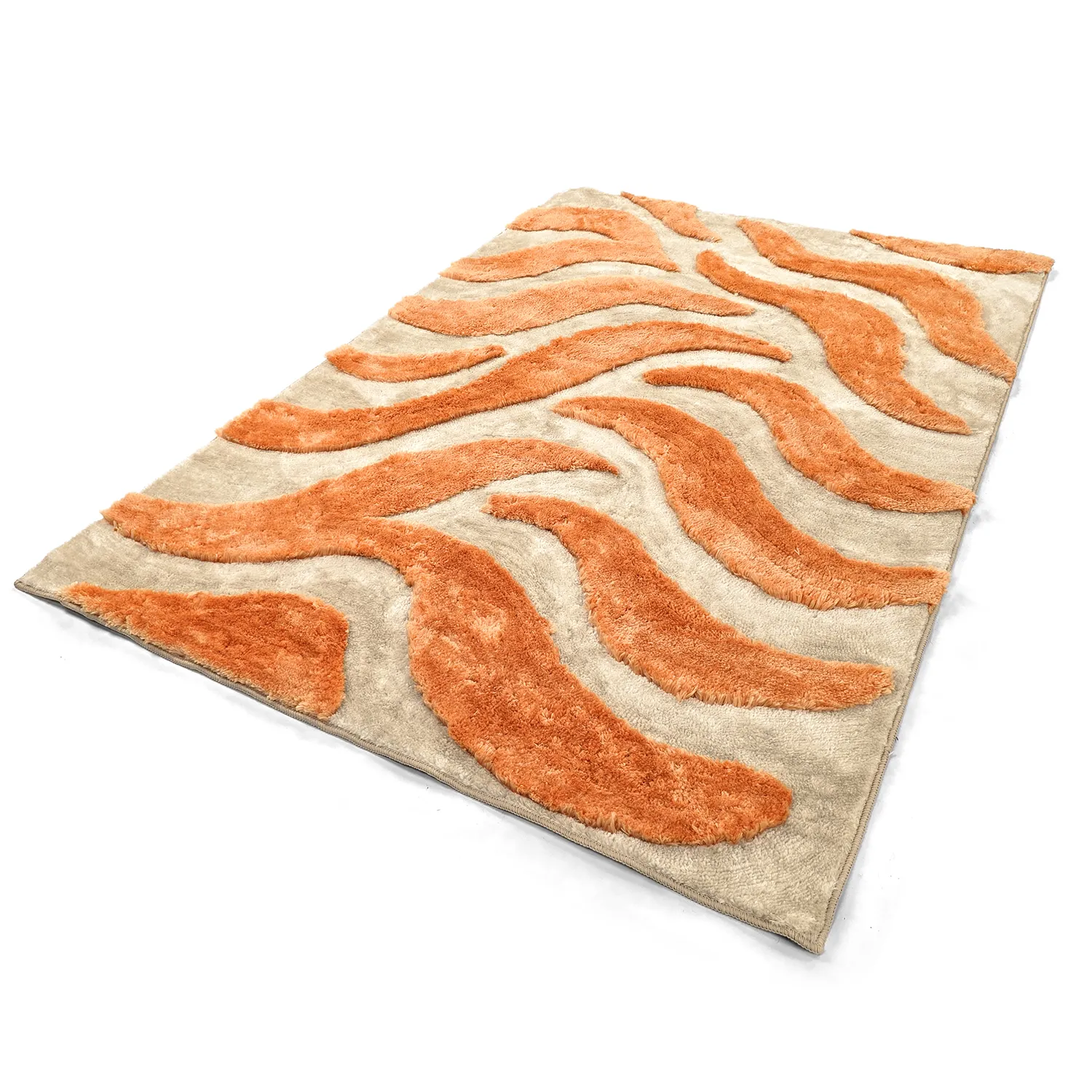 Alfombras de pelo largo - Fergana (crema/naranja)