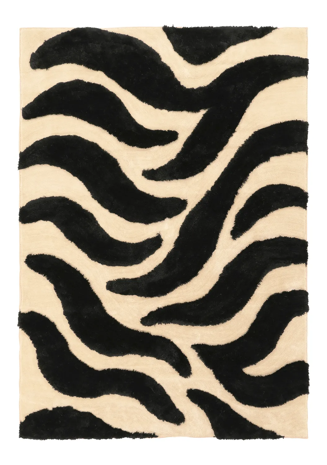 Alfombras de pelo largo - Fergana (crema/negro)