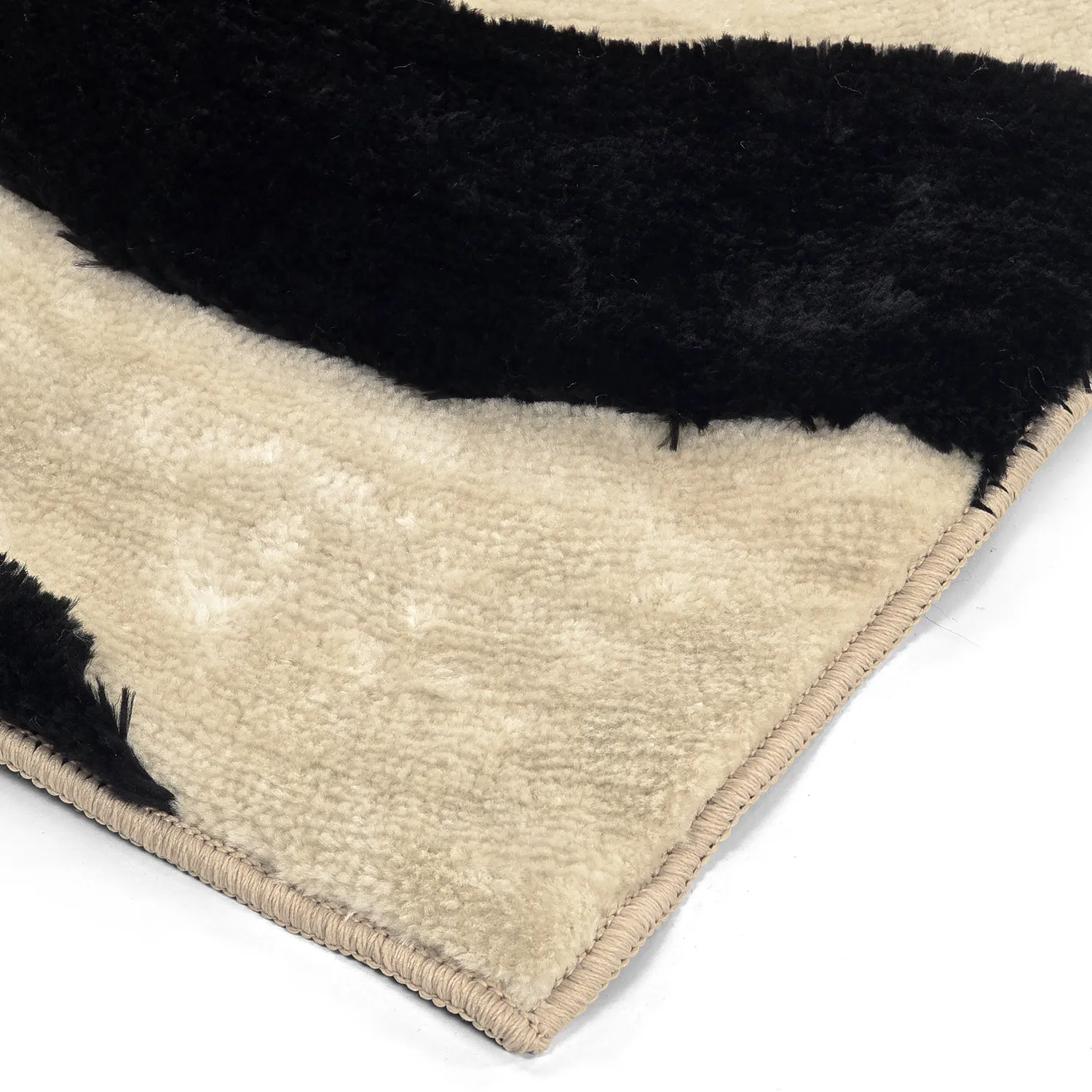 Alfombras de pelo largo - Fergana (crema/negro)