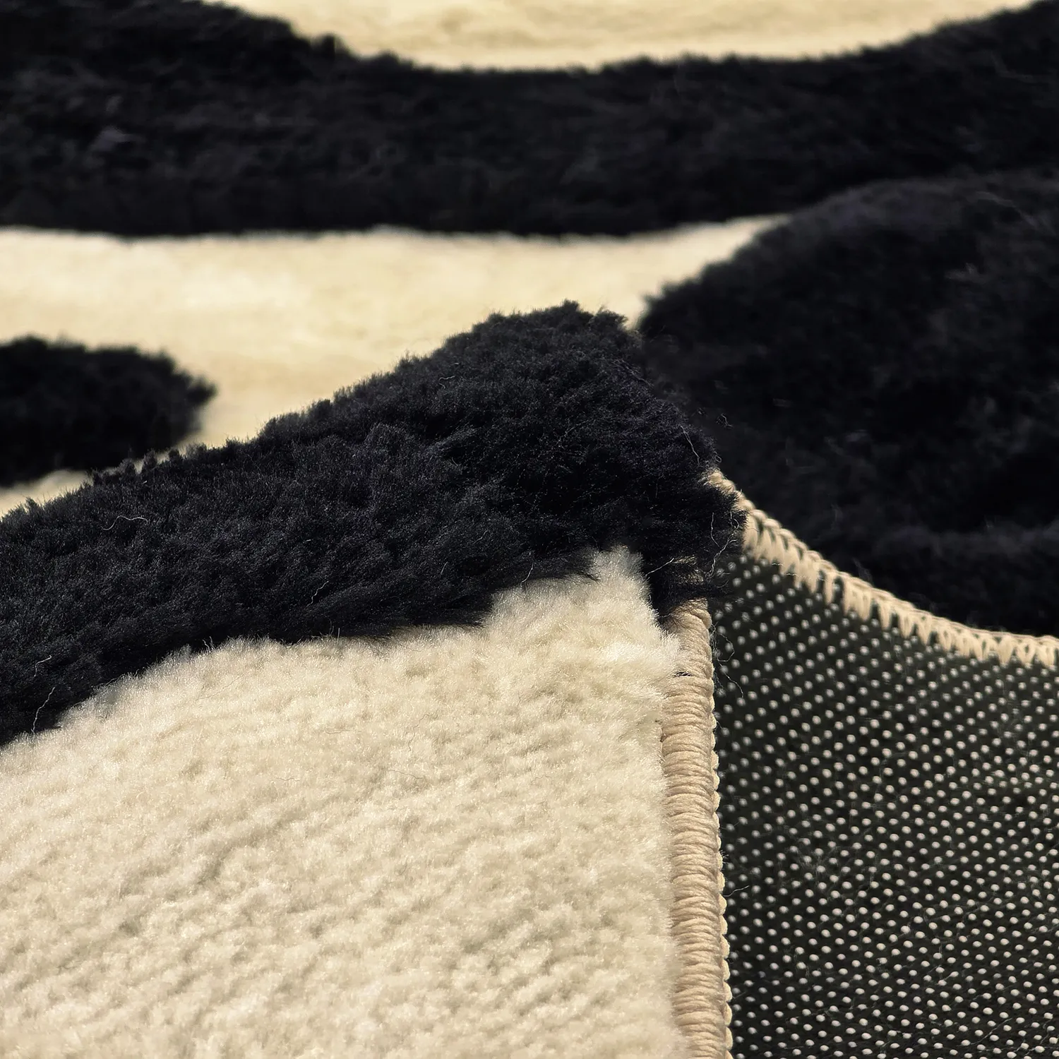Alfombras de pelo largo - Fergana (crema/negro)