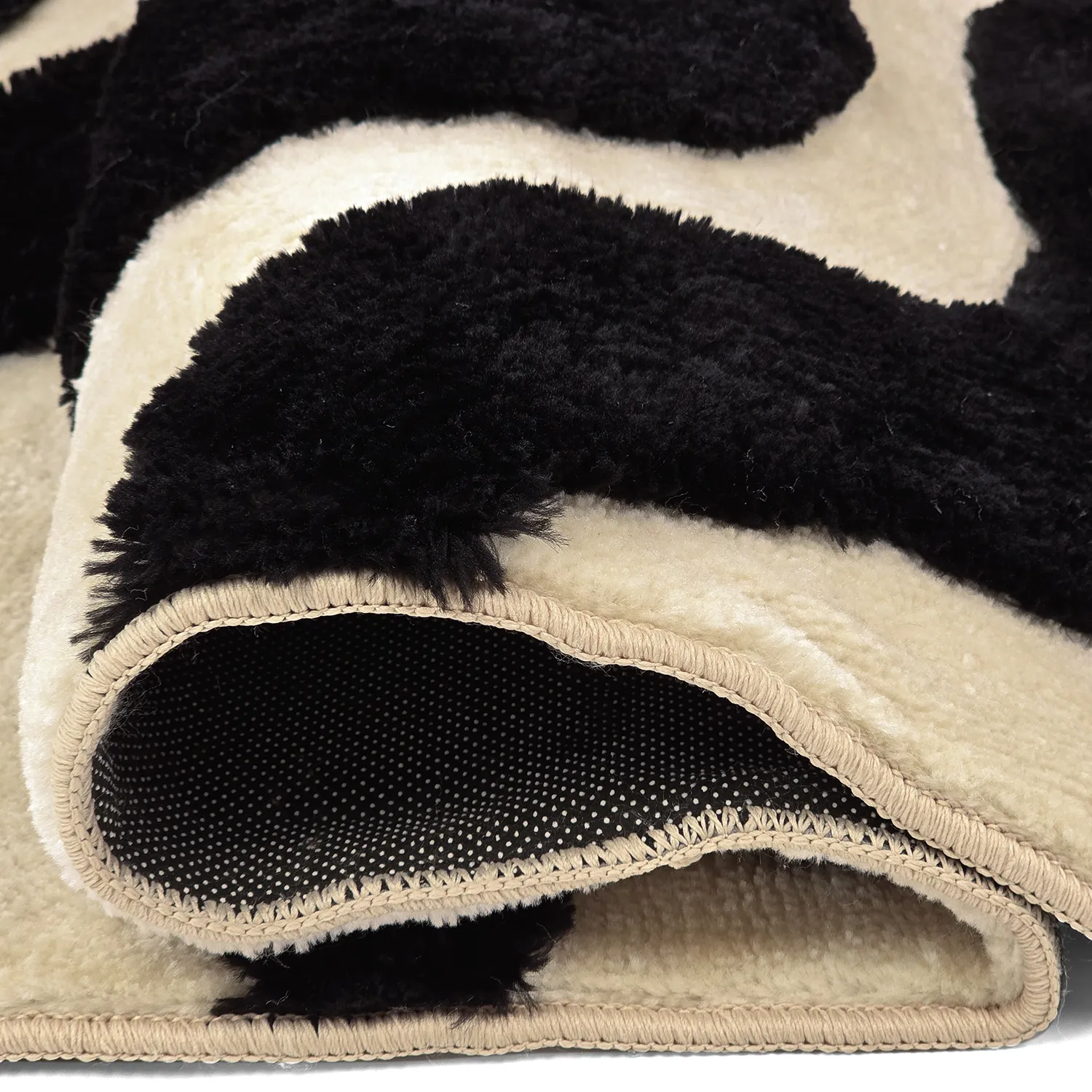 Alfombras de pelo largo - Fergana (crema/negro)