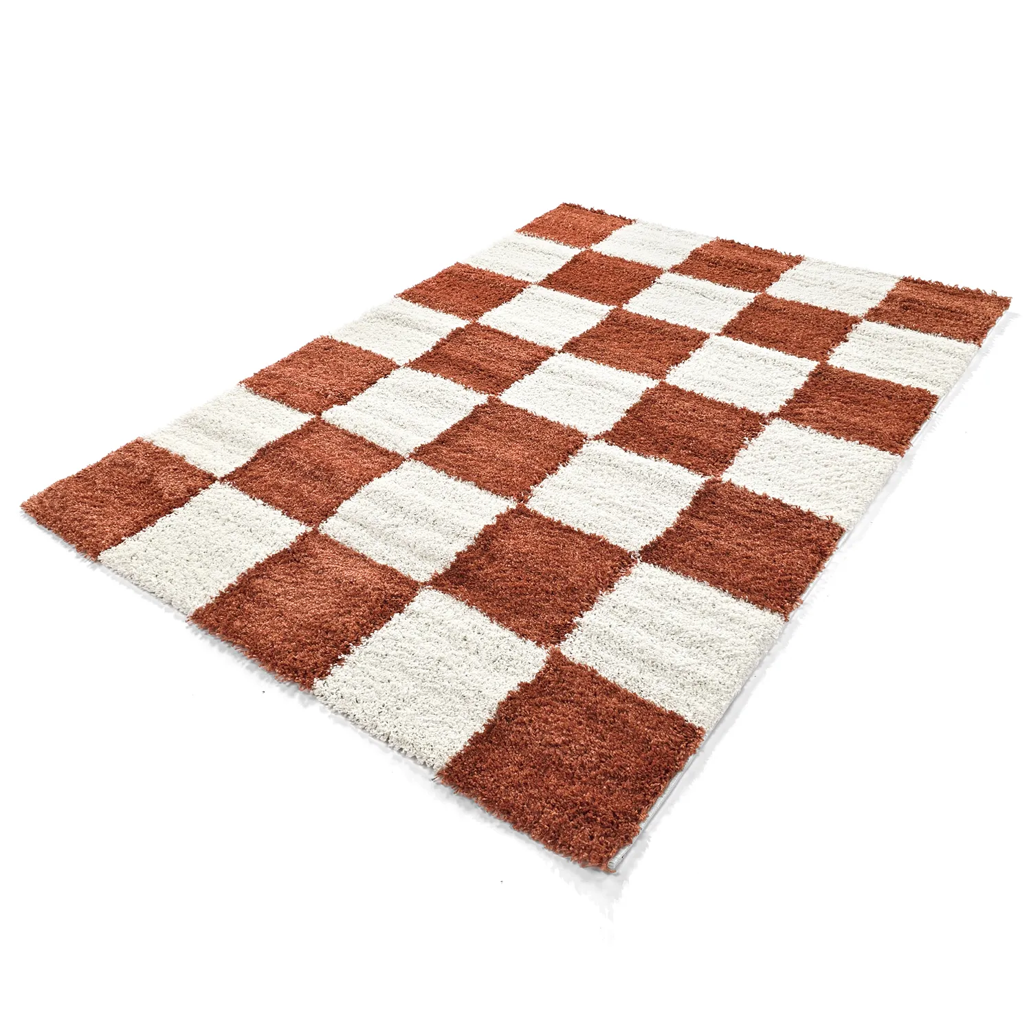 Alfombras de pelo largo - Gordes (naranja/blanco)