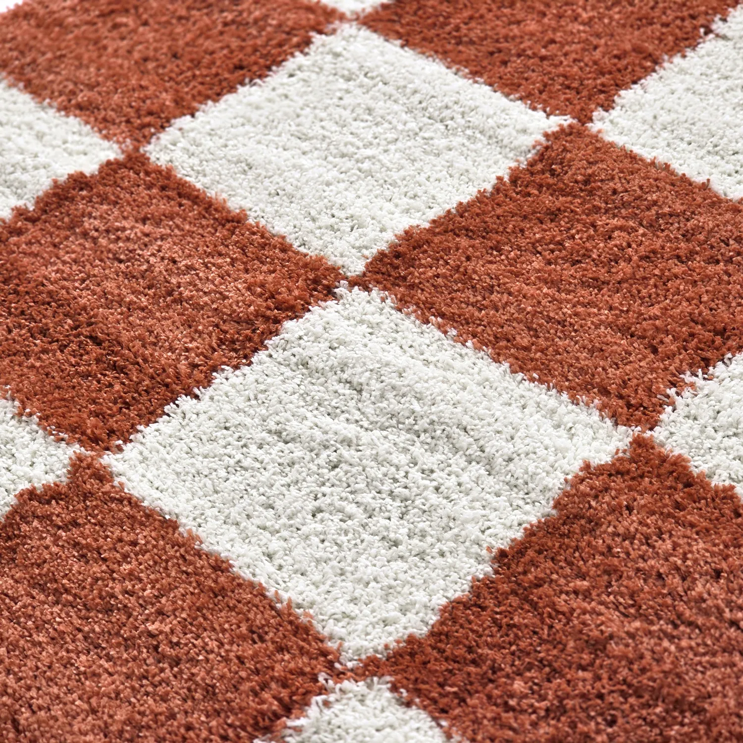 Alfombras de pelo largo - Gordes (naranja/blanco)