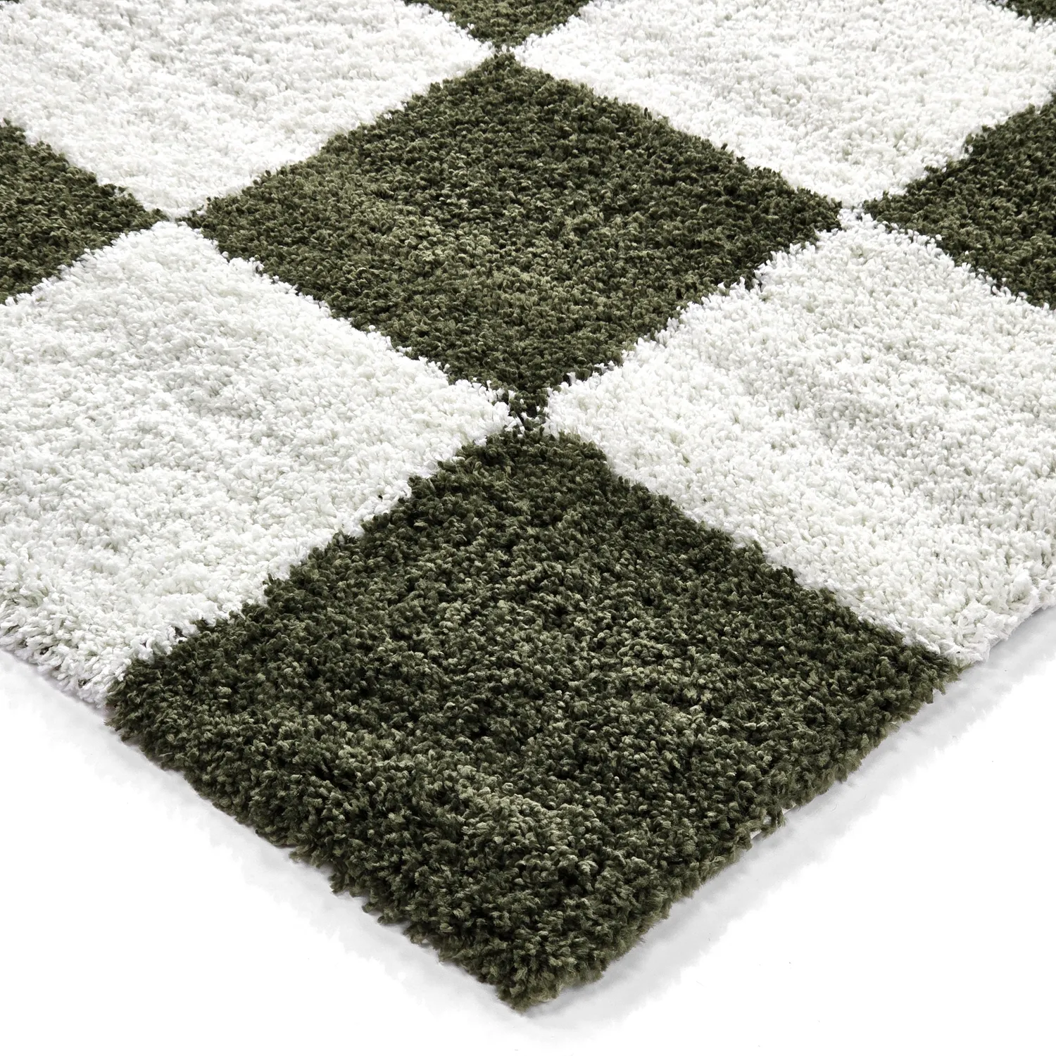 Alfombras de pelo largo - Gordes (verde/blanco)