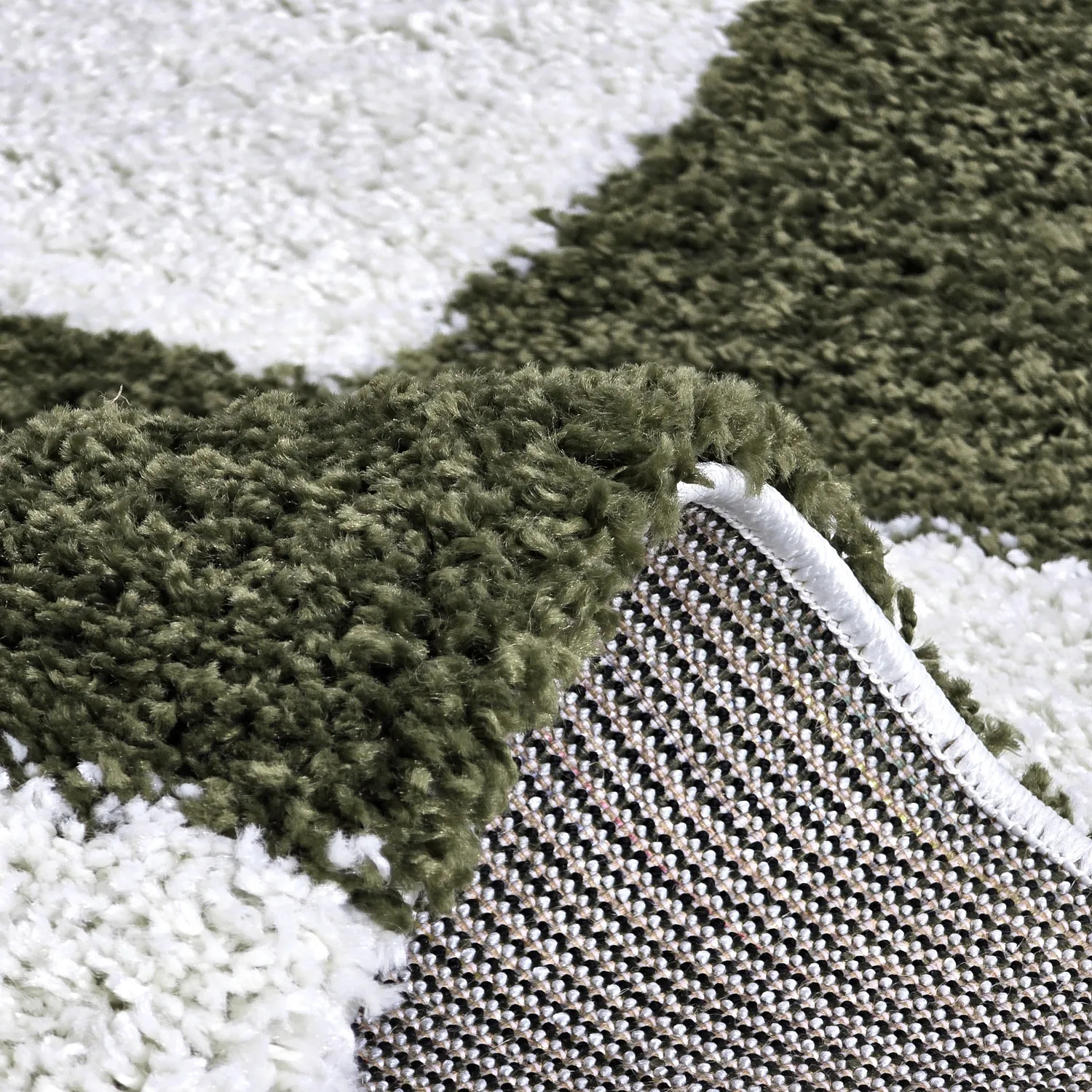 Alfombras de pelo largo - Gordes (verde/blanco)