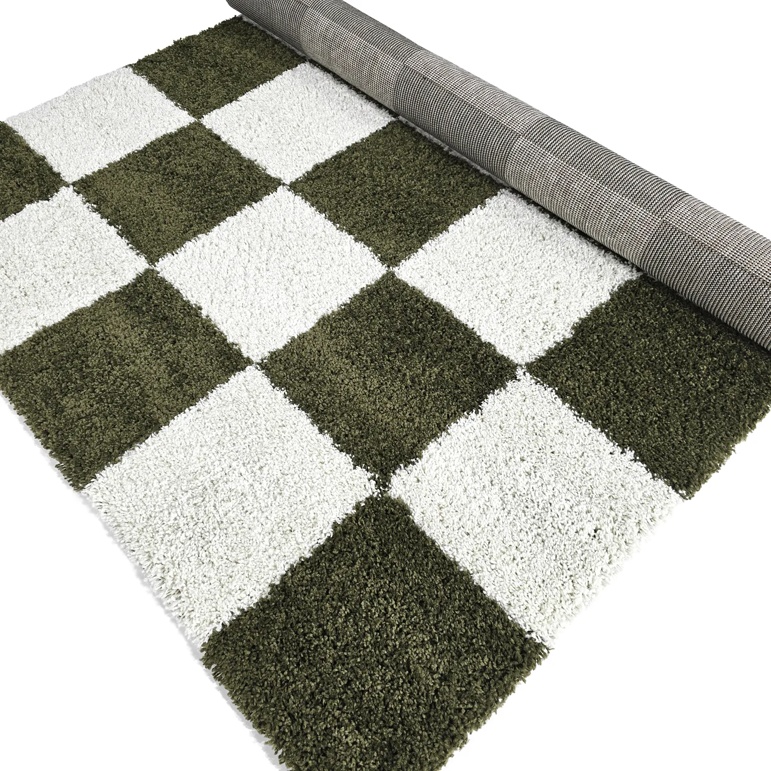 Alfombras de pelo largo - Gordes (verde/blanco)
