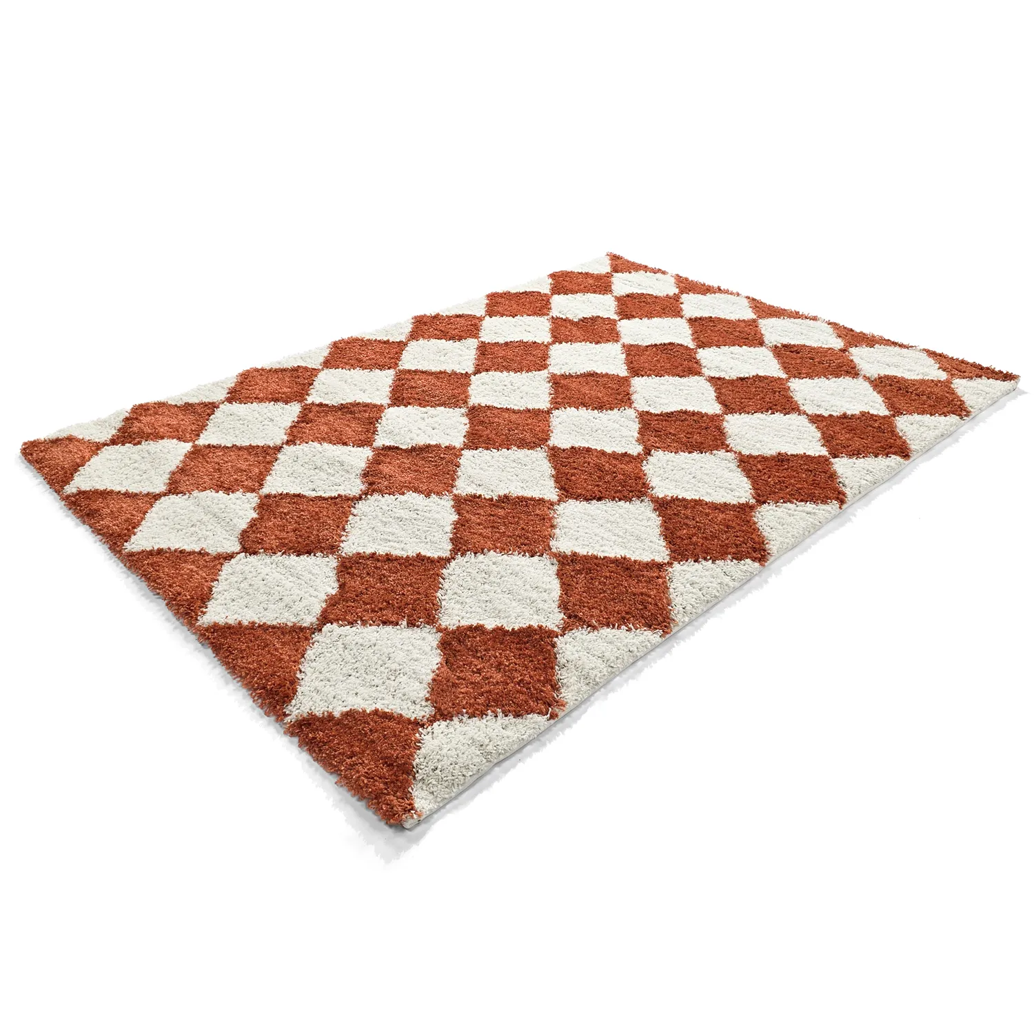 Alfombras de pelo largo - Albi (blanco/naranja)