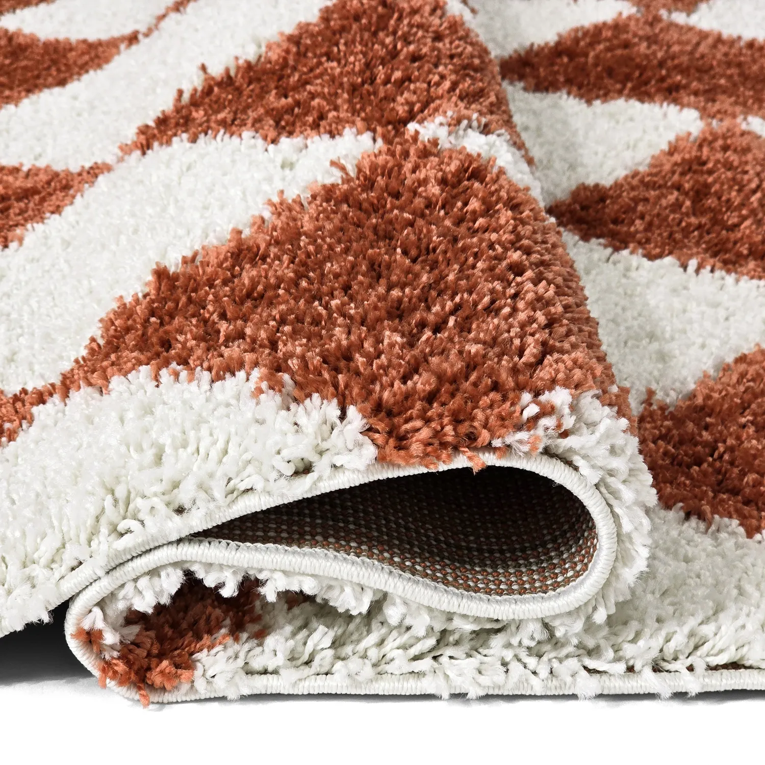 Alfombras de pelo largo - Albi (blanco/naranja)