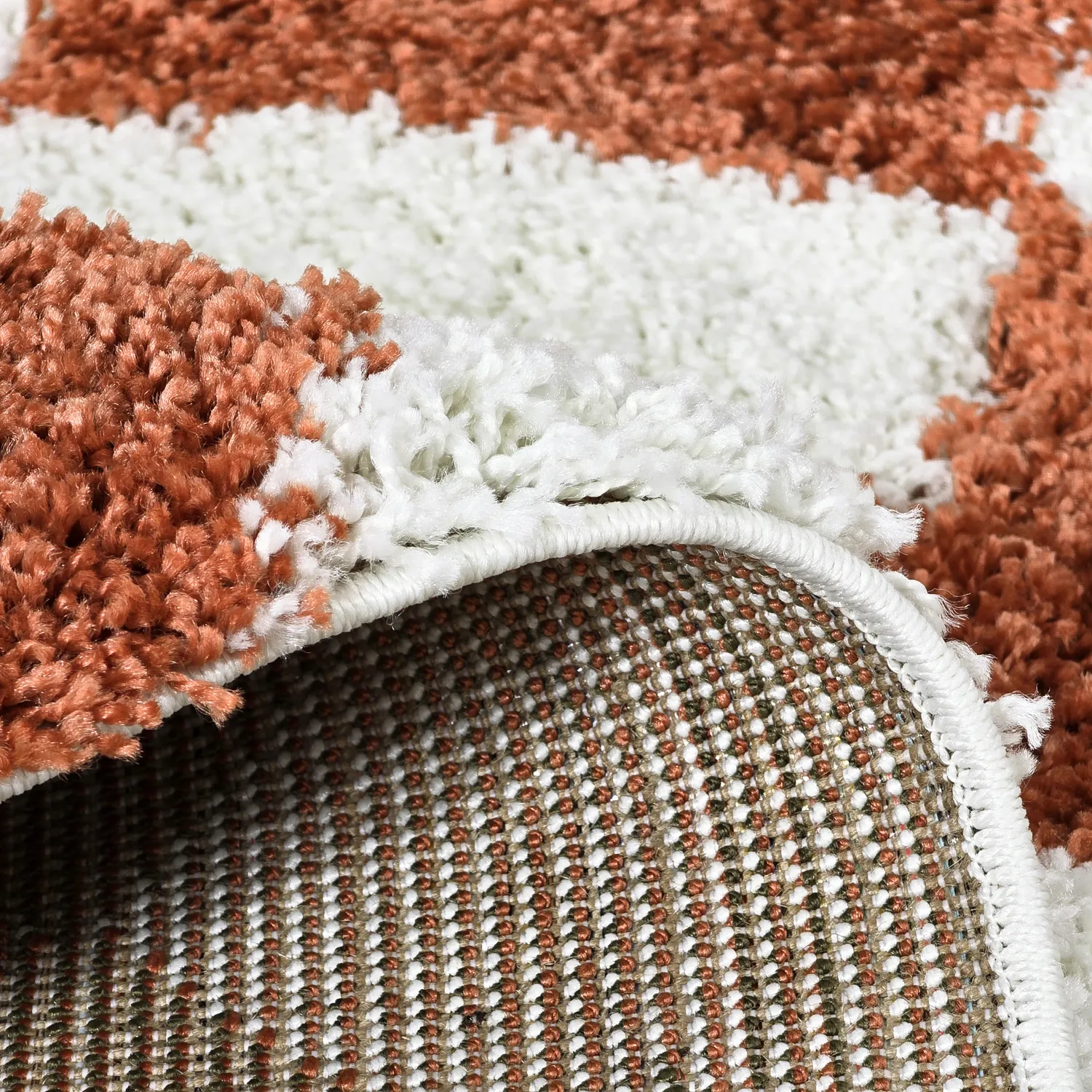 Alfombras de pelo largo - Albi (blanco/naranja)