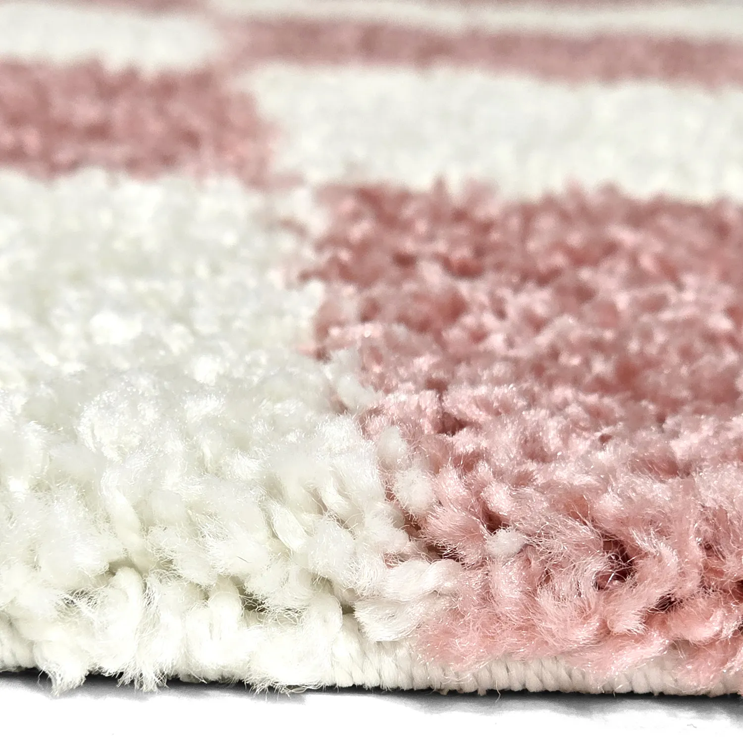 Alfombras de pelo largo - Gordes (rosa/blanco)