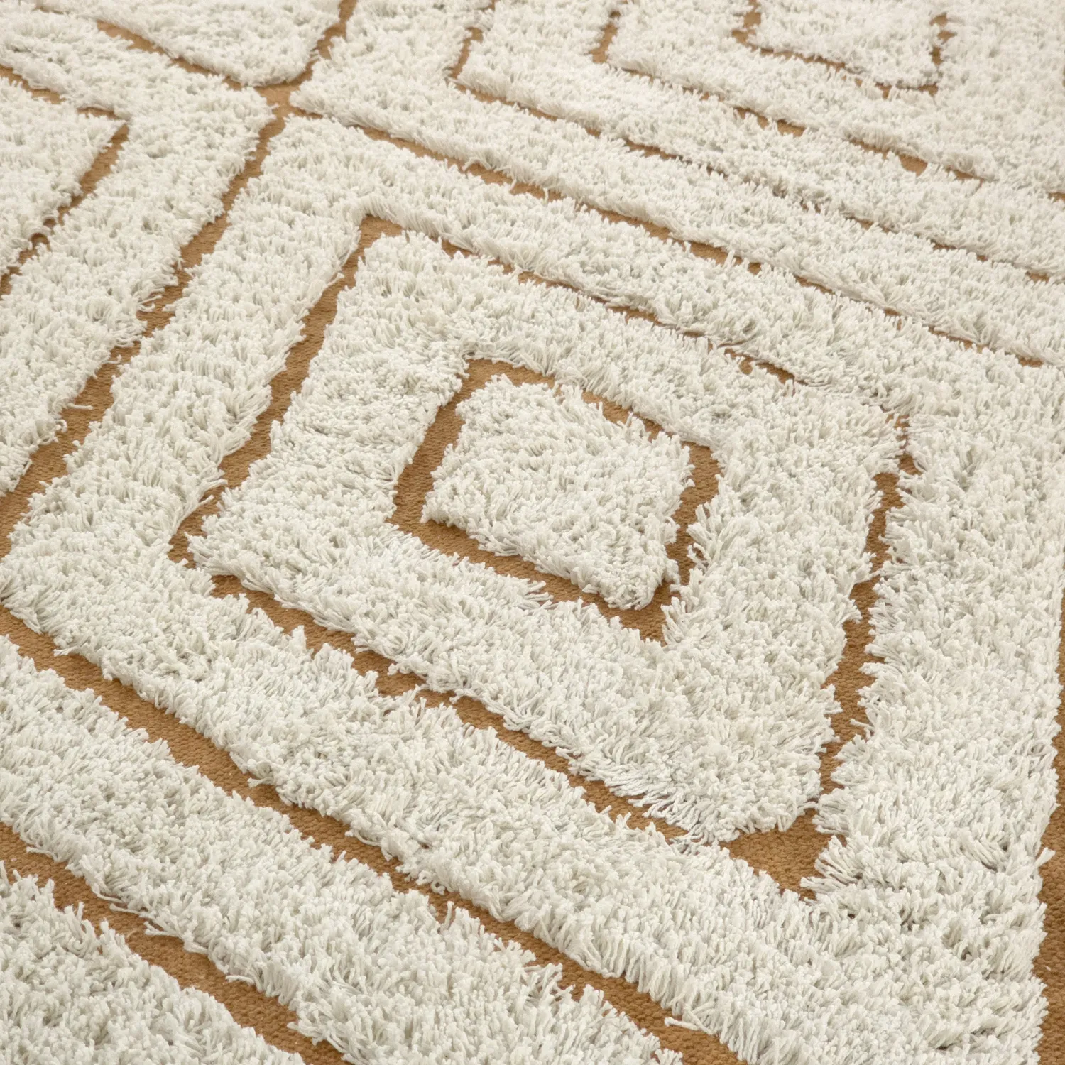 Alfombras redondeadas - Holwell Natural Cotton Shaggy (blanco roto/marrón)