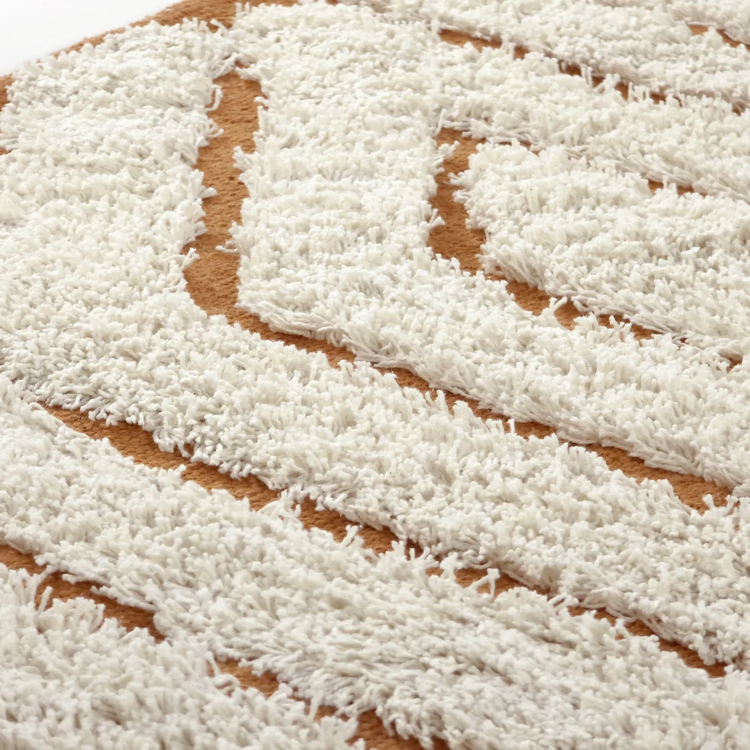 Alfombras redondeadas - Holwell Natural Cotton Shaggy (blanco roto/marrón)