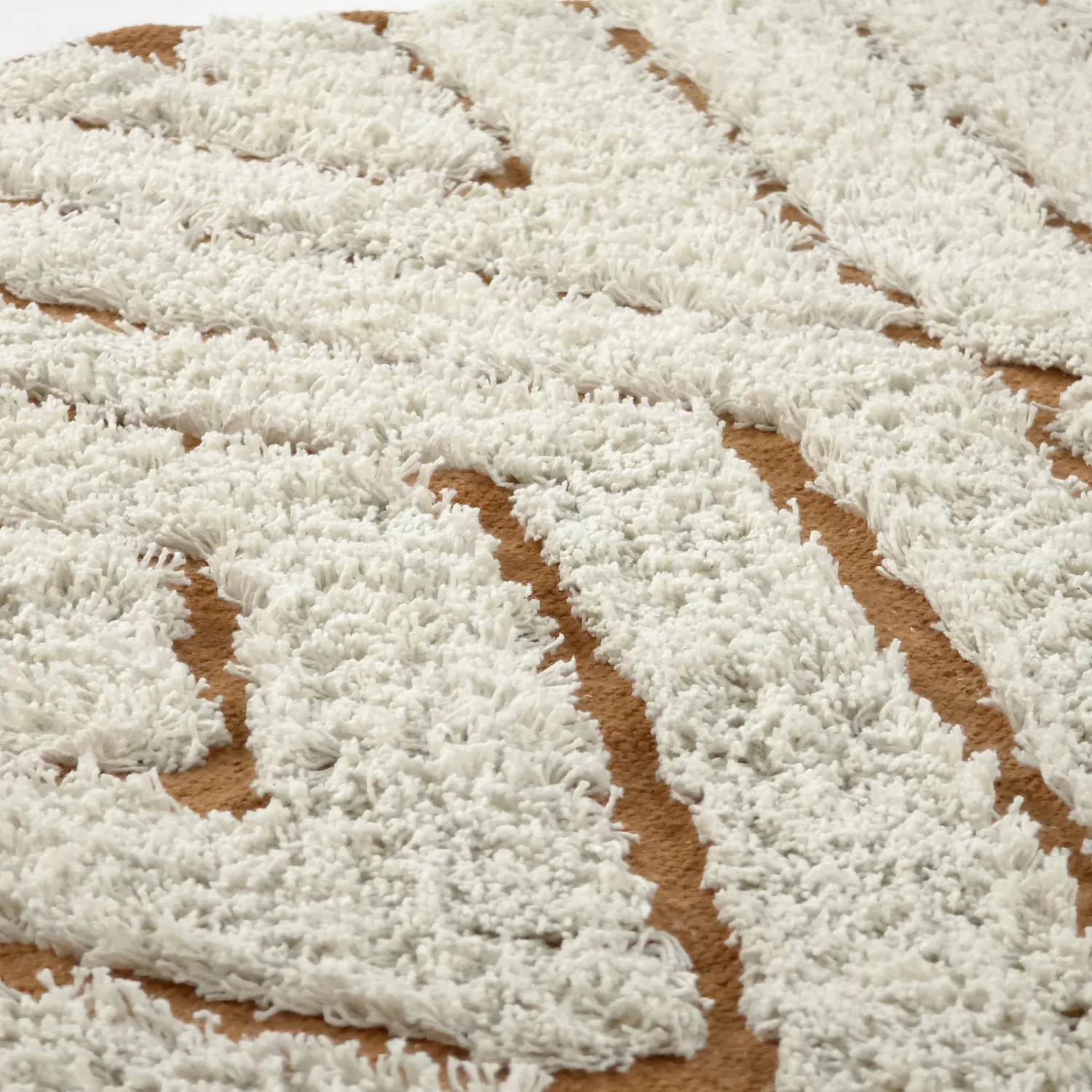 Alfombras redondeadas - Holwell Natural Cotton Shaggy (blanco roto/marrón)