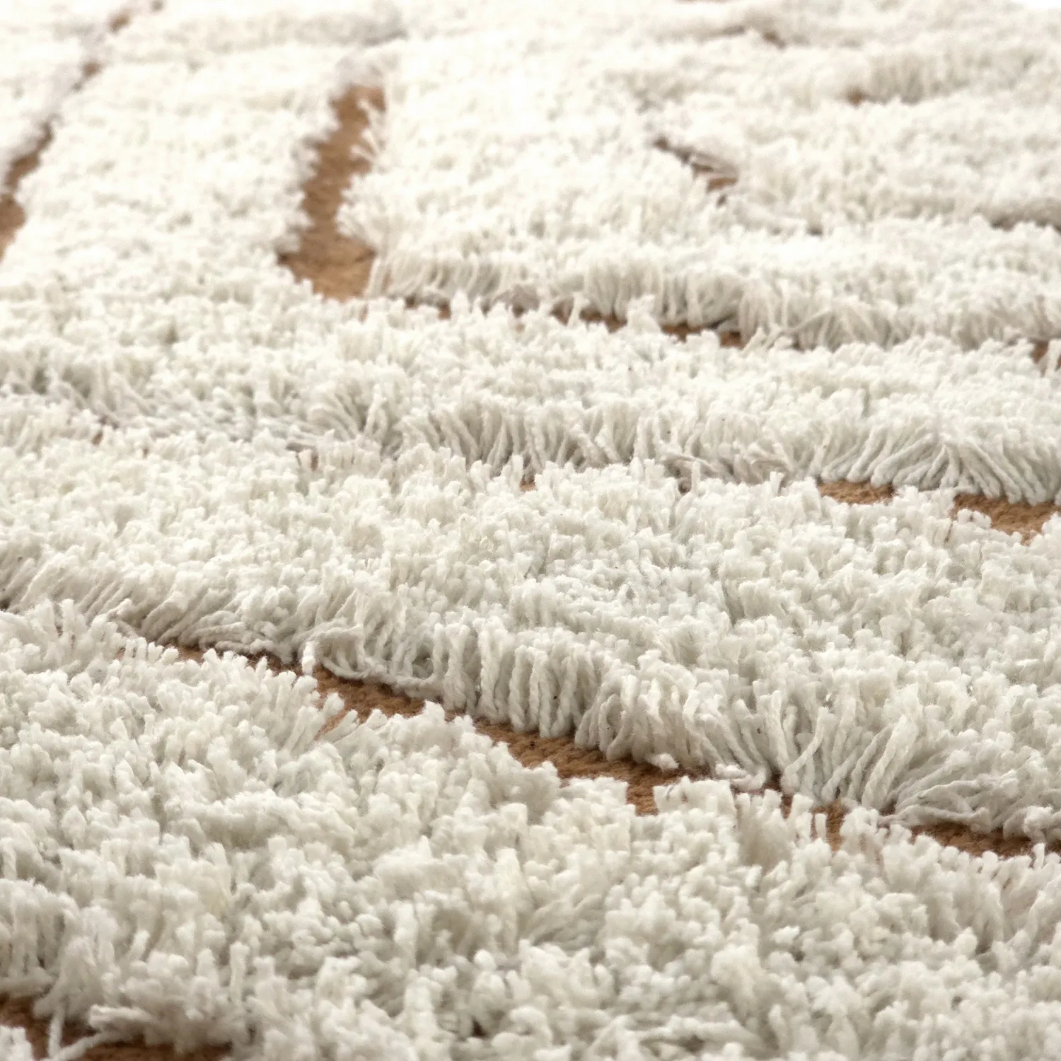 Alfombras redondeadas - Holwell Natural Cotton Shaggy (blanco roto/marrón)