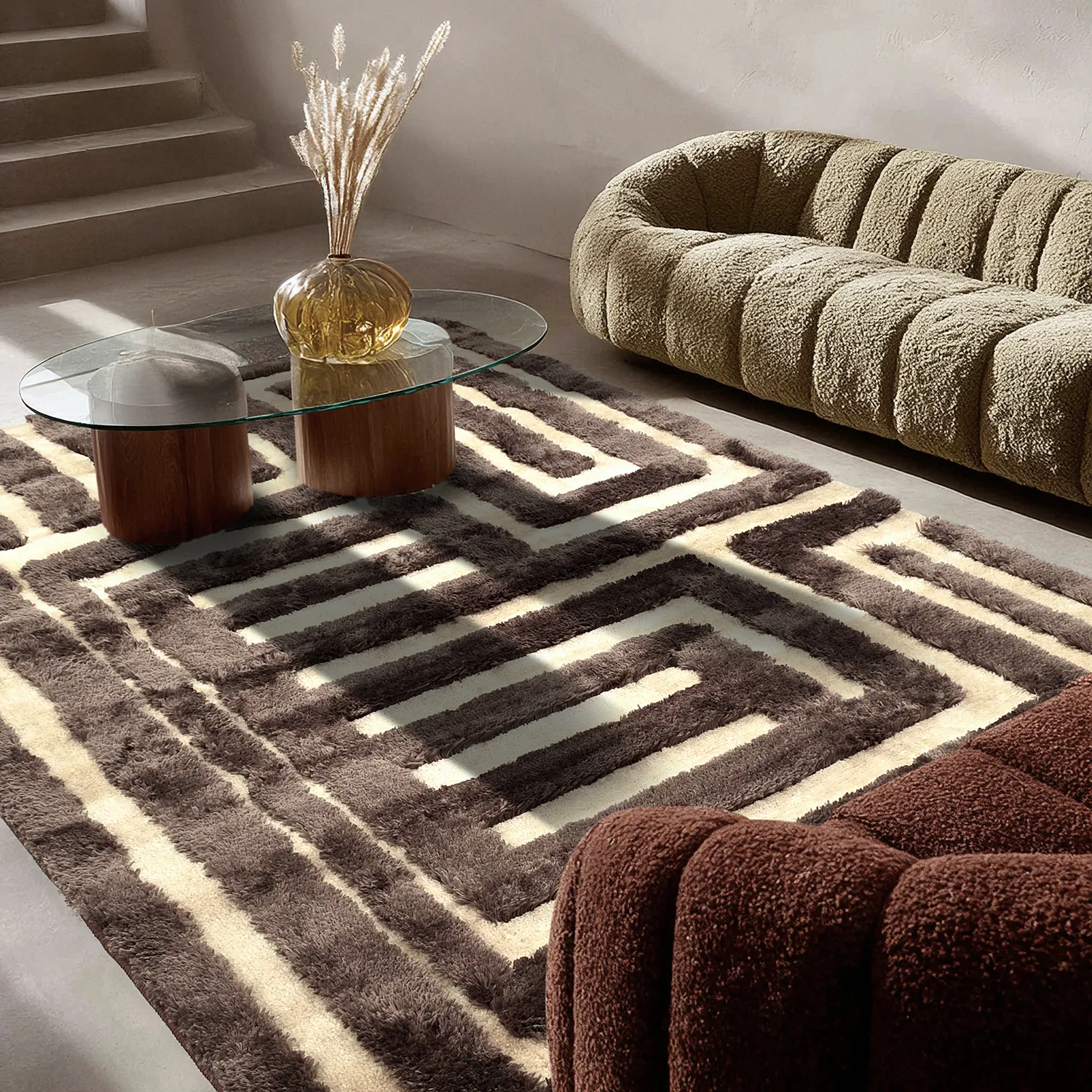 Alfombras de pelo largo - Karbala (beige/marrón)