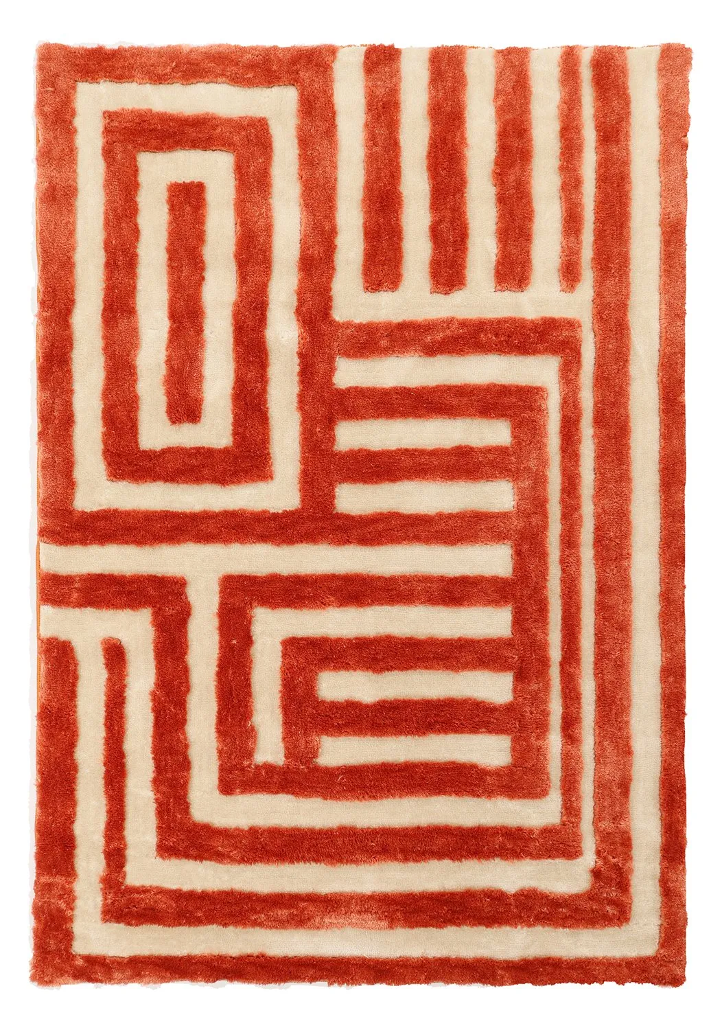 Alfombras de pelo largo - Karbala (crema/rojo)