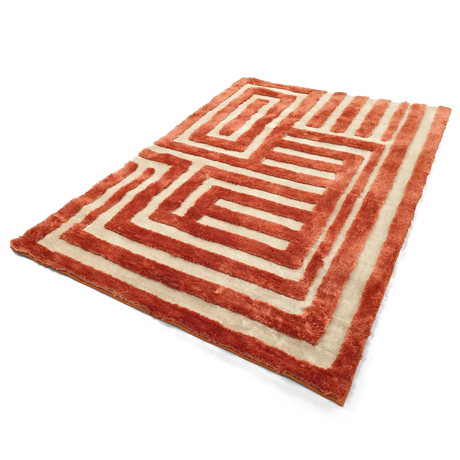 Alfombras de pelo largo - Karbala (crema/rojo)
