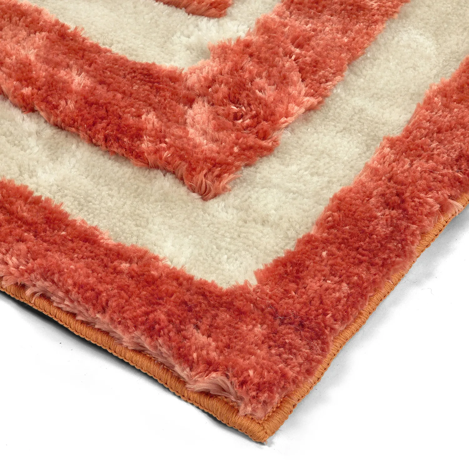 Alfombras de pelo largo - Karbala (crema/rojo)