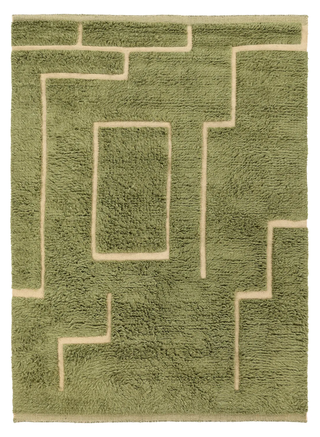 Alfombras de pelo largo - Kiberg Hand Woven Wool Shaggy (verde)