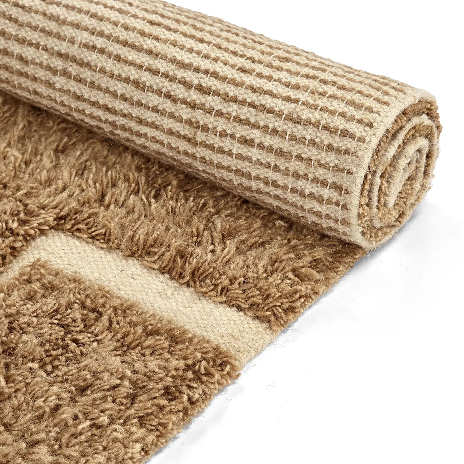 Alfombras de pelo largo - Kiberg Hand Woven Wool Shaggy (beige)
