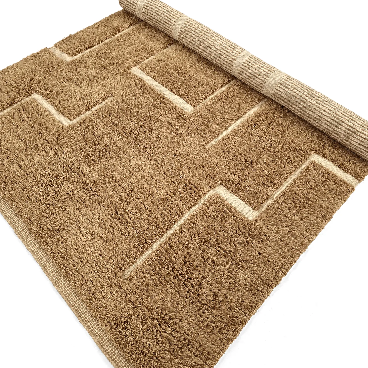 Alfombras de pelo largo - Kiberg Hand Woven Wool Shaggy (beige)