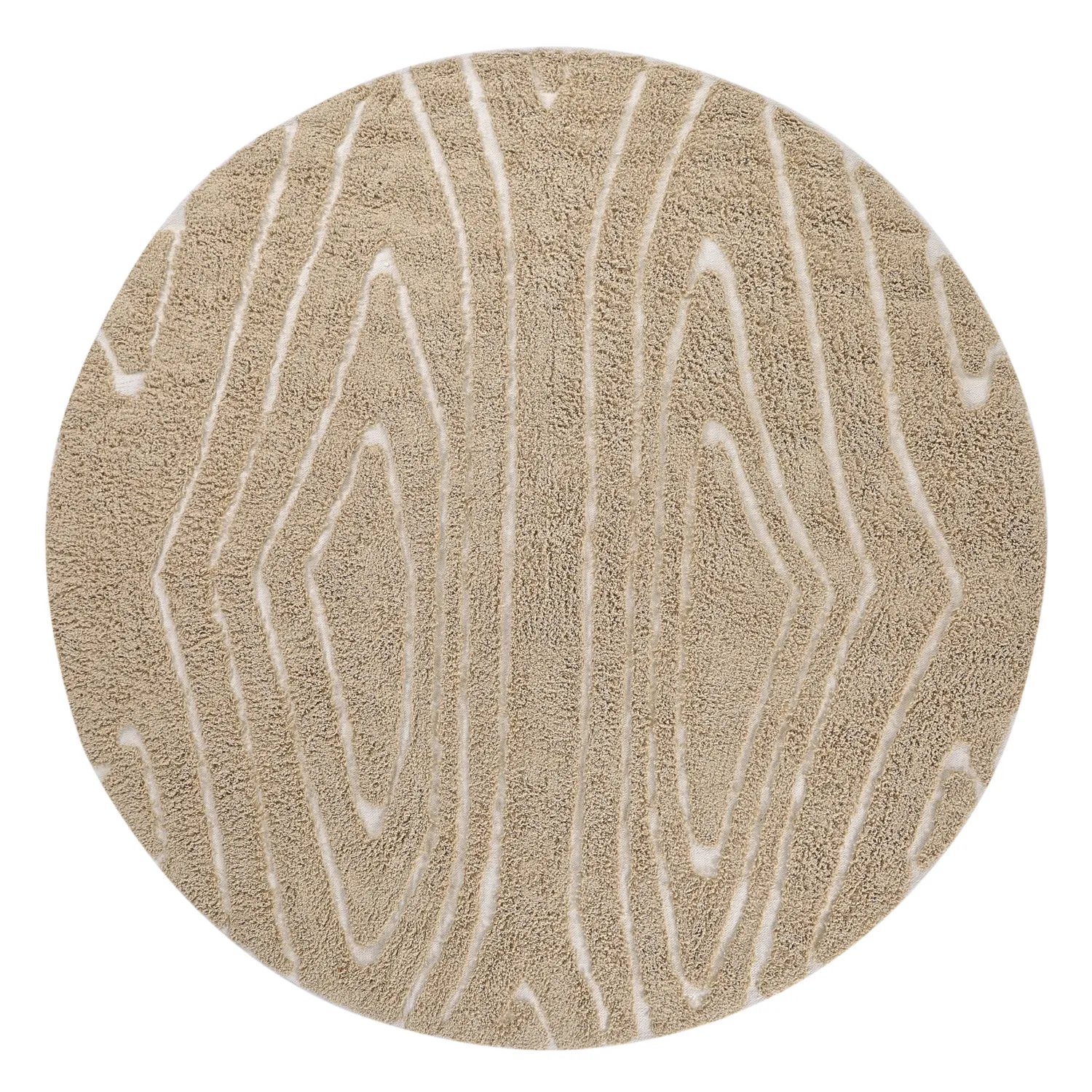 Alfombras redondeadas - Kindon Natural Cotton Shaggy (beige/blanco)