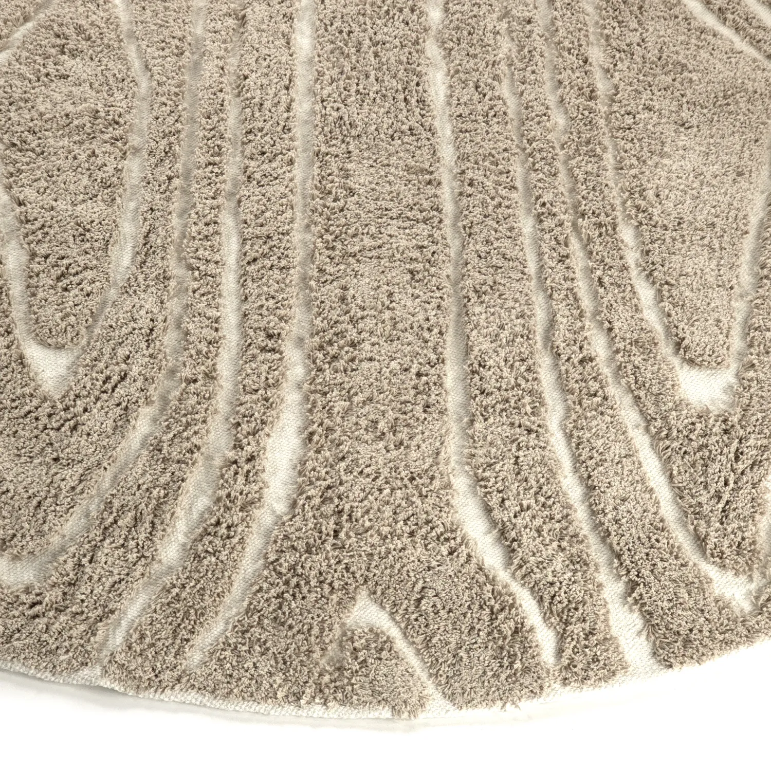 Alfombras redondeadas - Kindon Natural Cotton Shaggy (beige/blanco)
