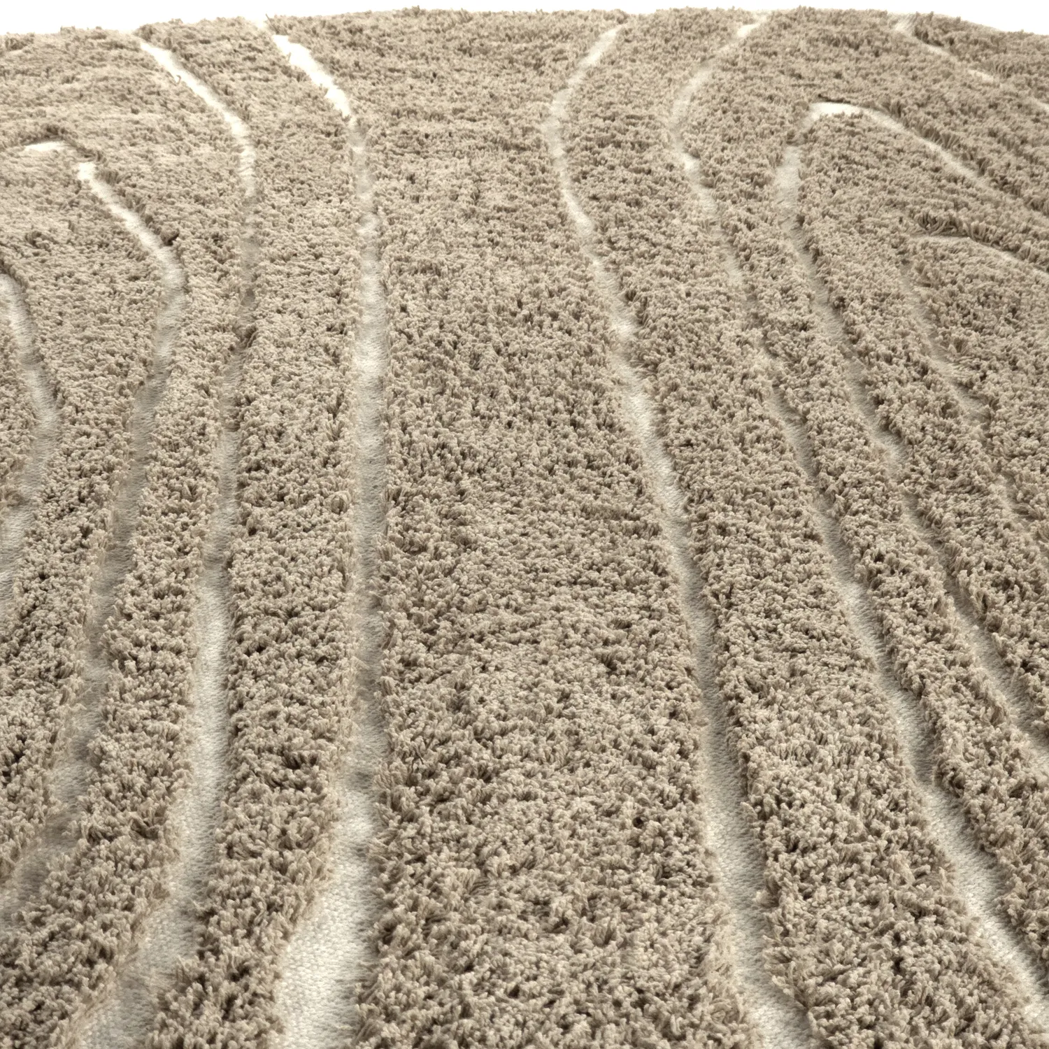 Alfombras redondeadas - Kindon Natural Cotton Shaggy (beige/blanco)