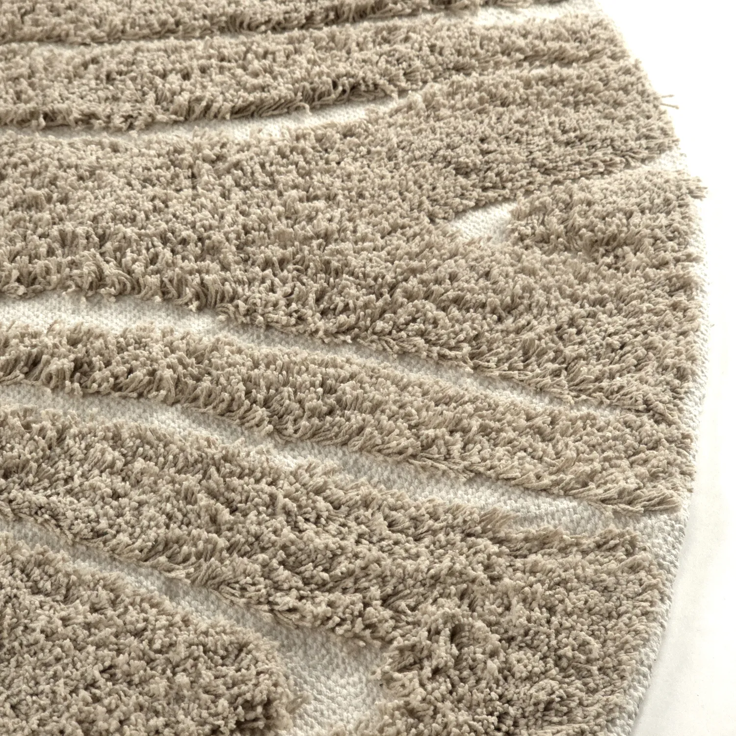 Alfombras redondeadas - Kindon Natural Cotton Shaggy (beige/blanco)