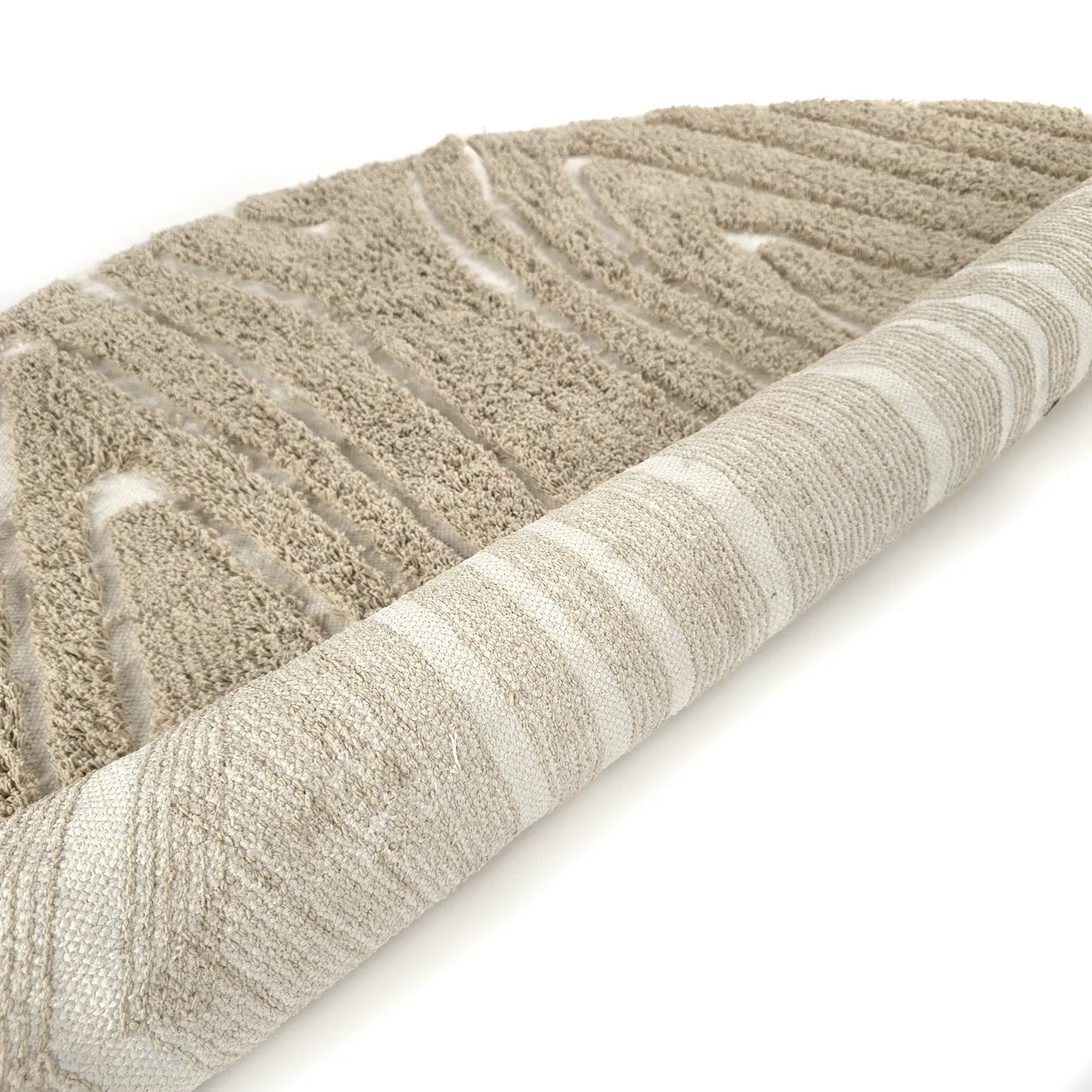 Alfombras redondeadas - Kindon Natural Cotton Shaggy (beige/blanco)