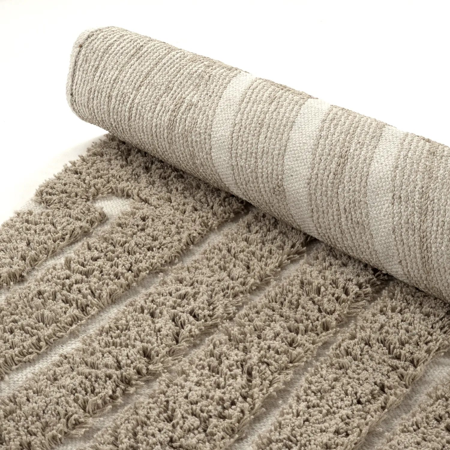 Alfombras redondeadas - Kindon Natural Cotton Shaggy (beige/blanco)