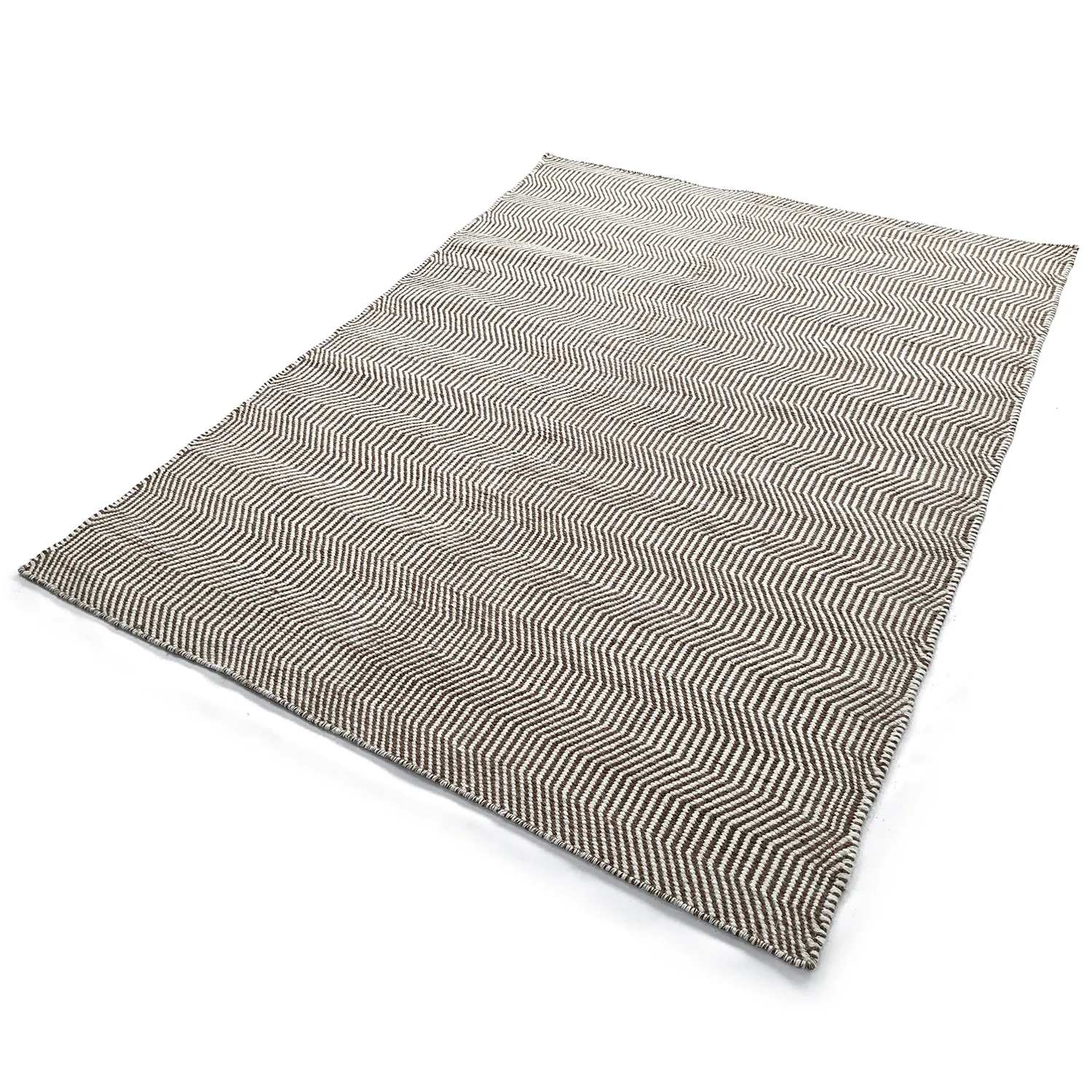 Alfombra de Lana - Larkana (marrón/blanco)