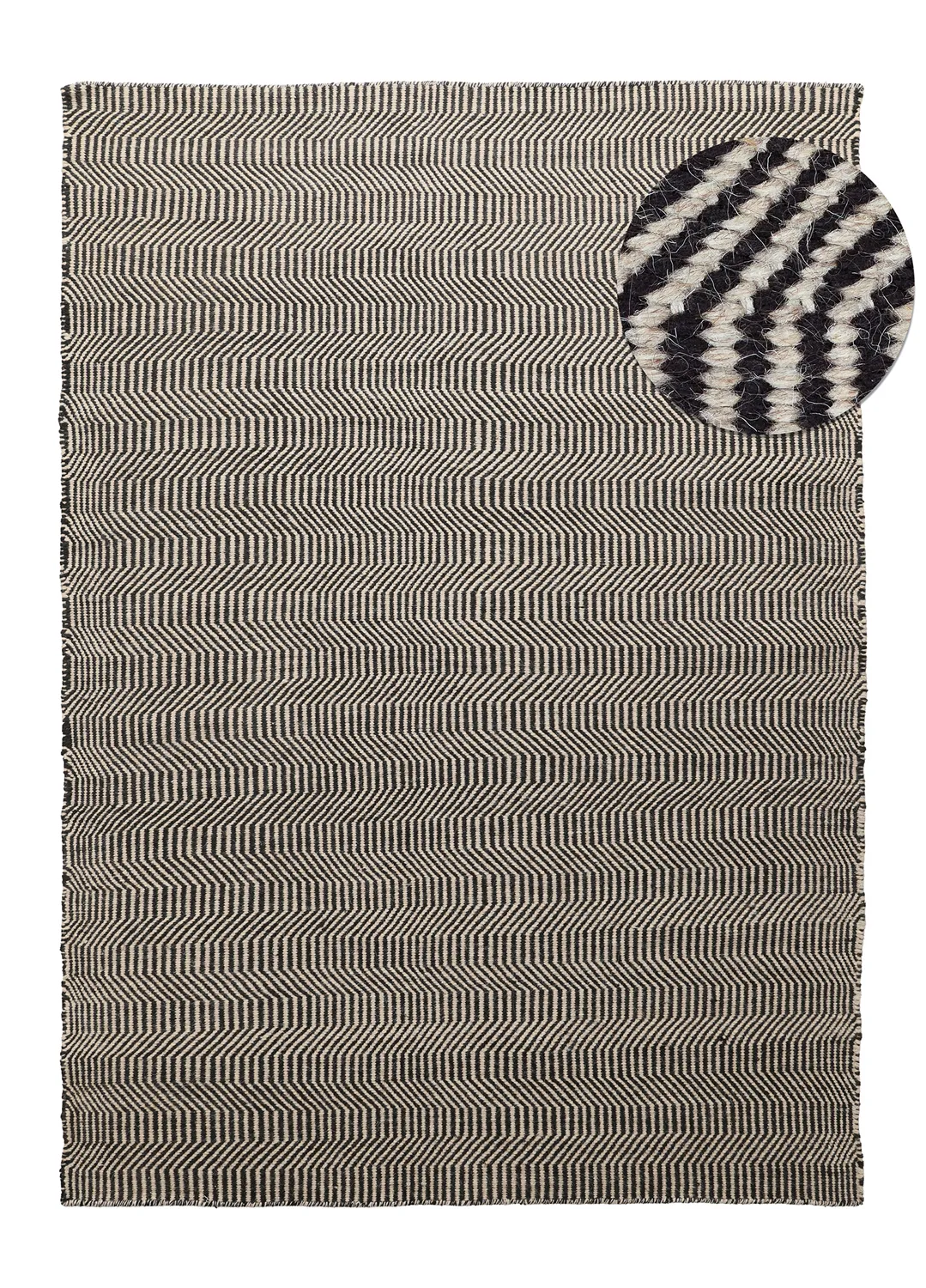 Alfombra de Lana - Larkana (beige/negro)