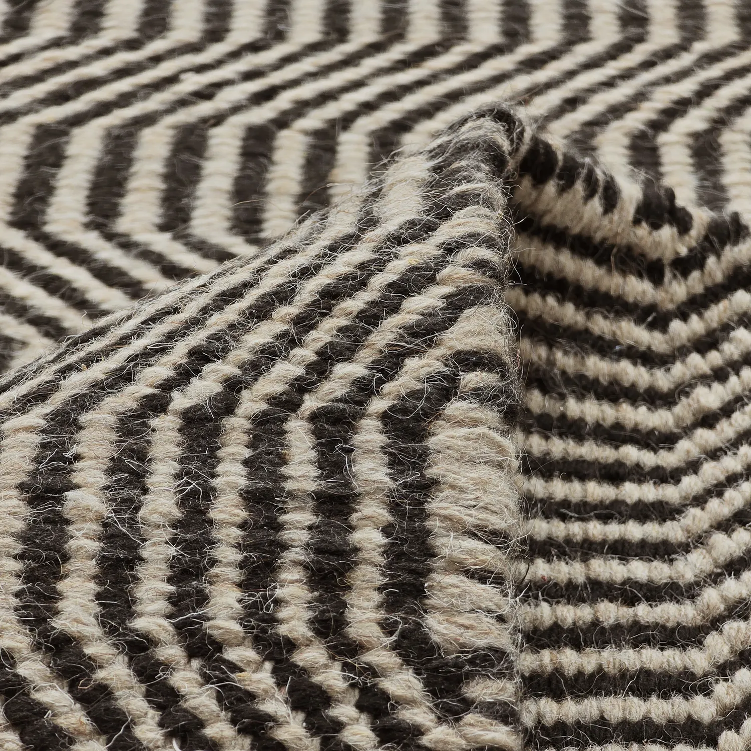 Alfombra de Lana - Larkana (beige/negro)