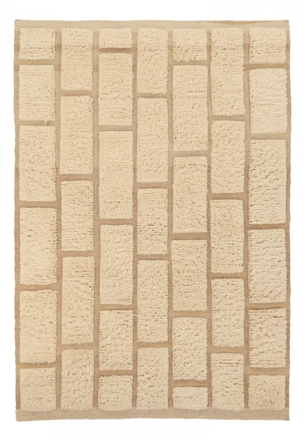 Alfombras de pelo largo - Leknes Hand Woven Wool Shaggy (crema)