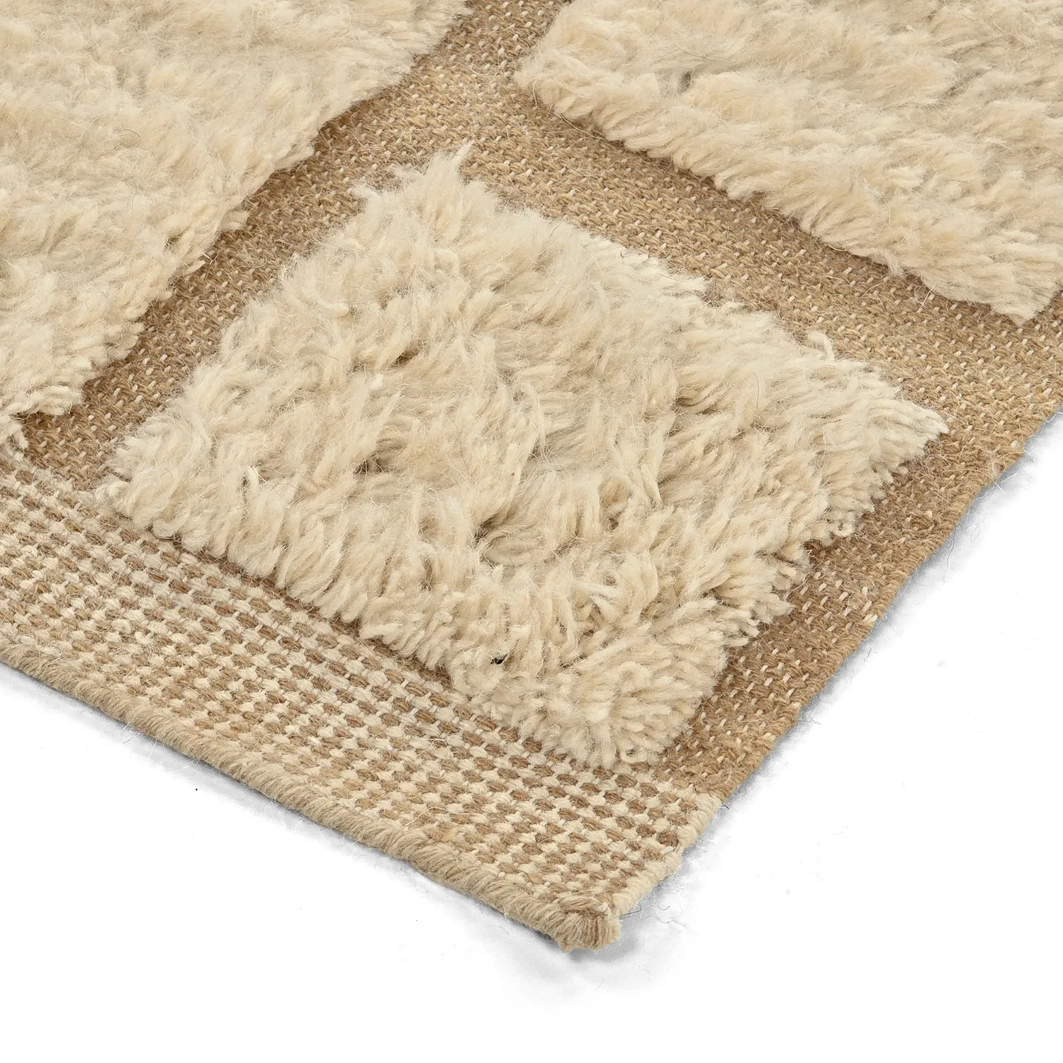 Alfombras de pelo largo - Leknes Hand Woven Wool Shaggy (crema)
