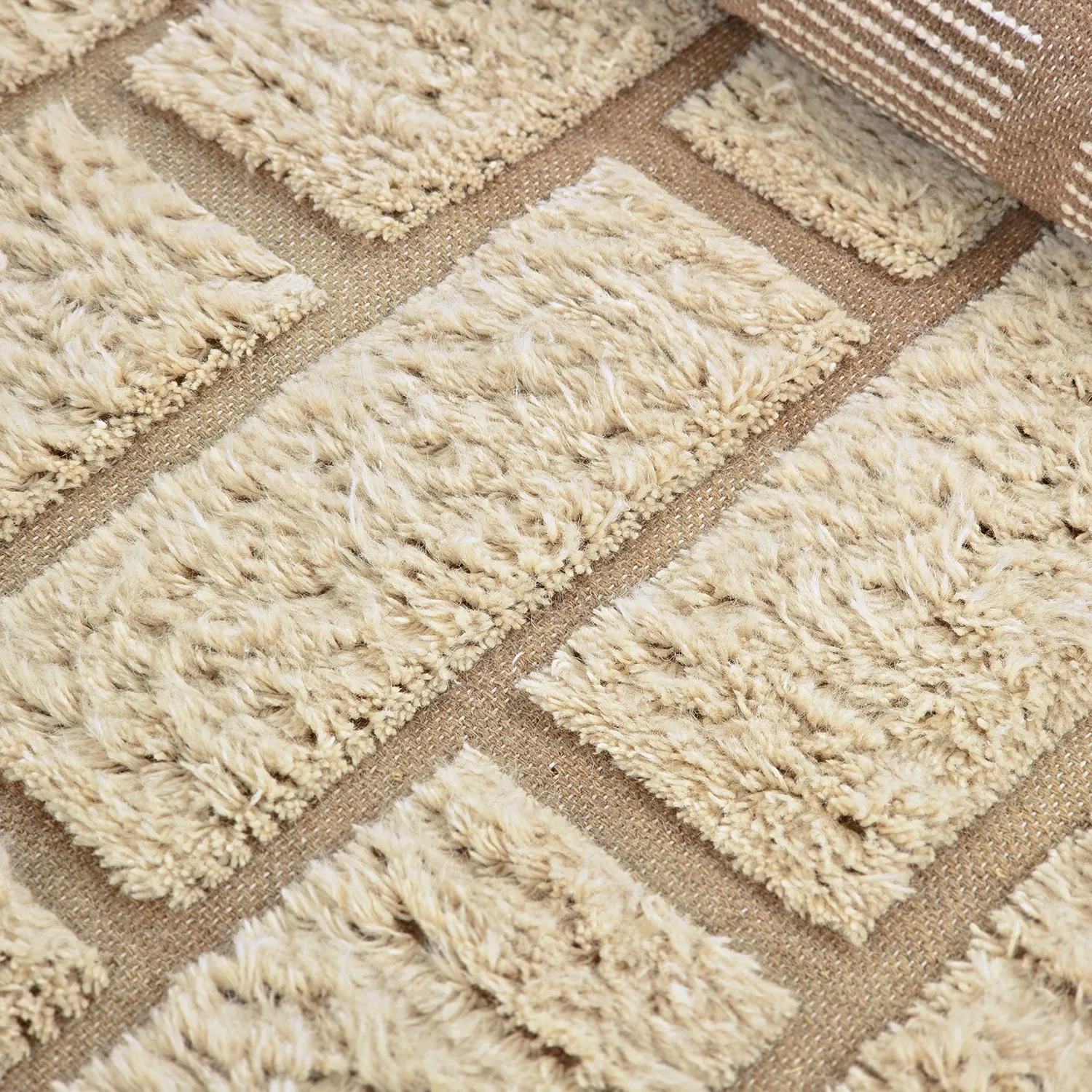 Alfombras de pelo largo - Leknes Hand Woven Wool Shaggy (crema)