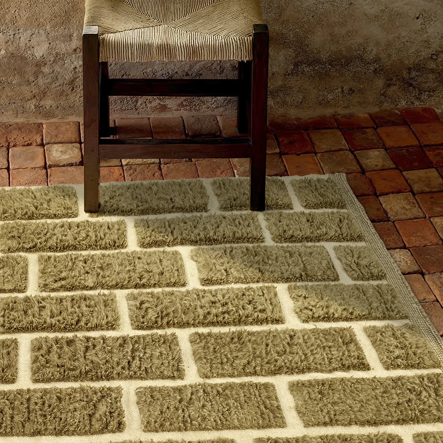 Alfombras de pelo largo - Leknes Hand Woven Wool Shaggy (verde)
