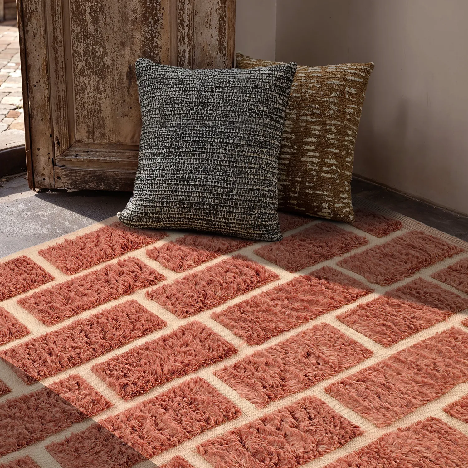 Alfombras de pelo largo - Leknes Hand Woven Wool Shaggy (terracota)