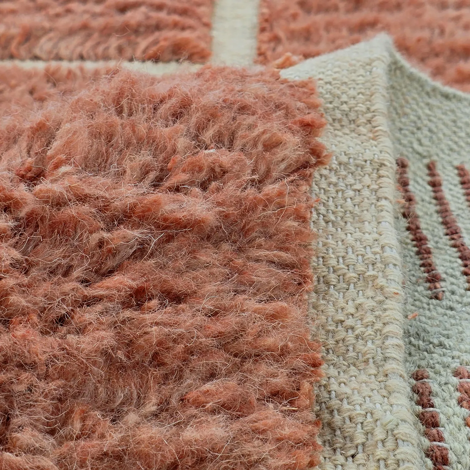 Alfombras de pelo largo - Leknes Hand Woven Wool Shaggy (terracota)
