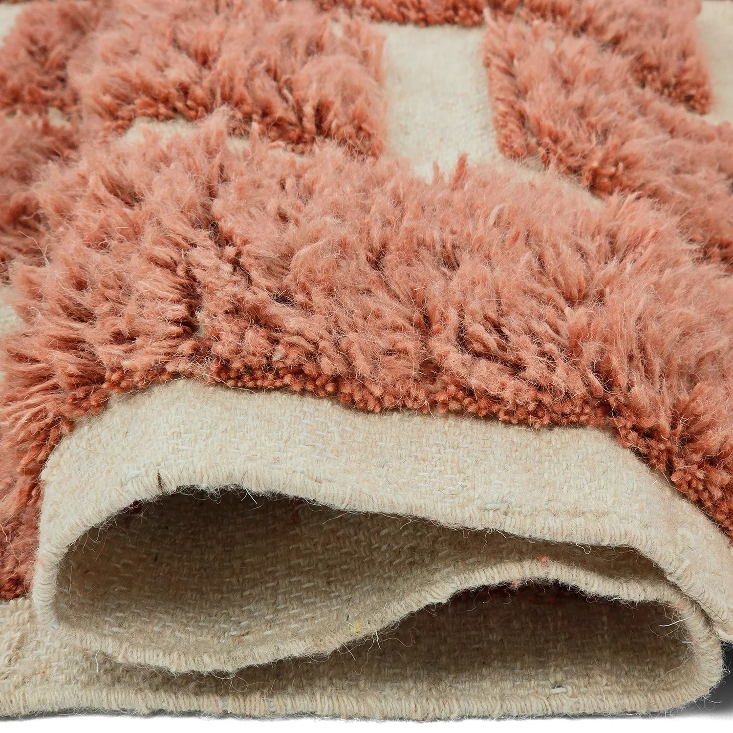 Alfombras de pelo largo - Leknes Hand Woven Wool Shaggy (terracota)