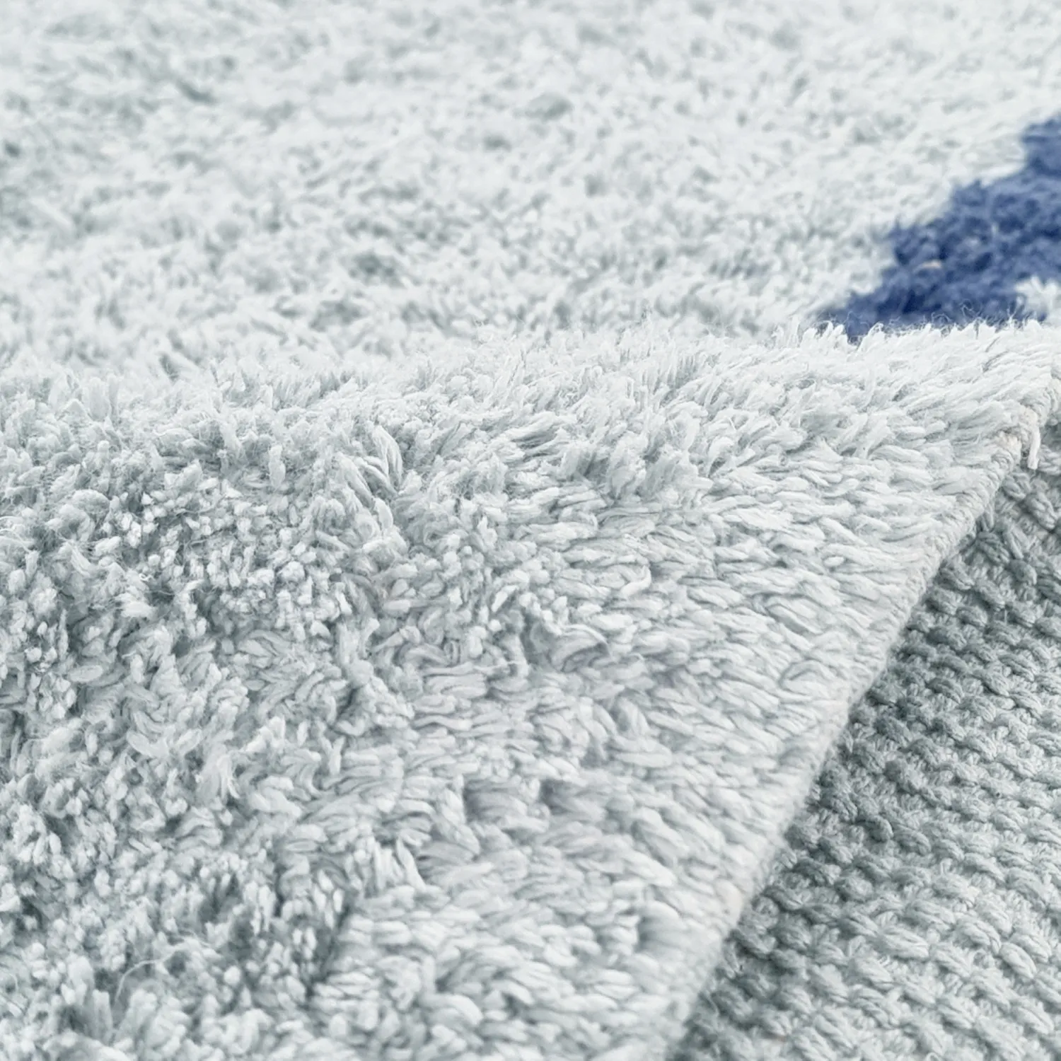 Alfombras de pelo largo - Leora Natural Cotton Shaggy (gris/azul)
