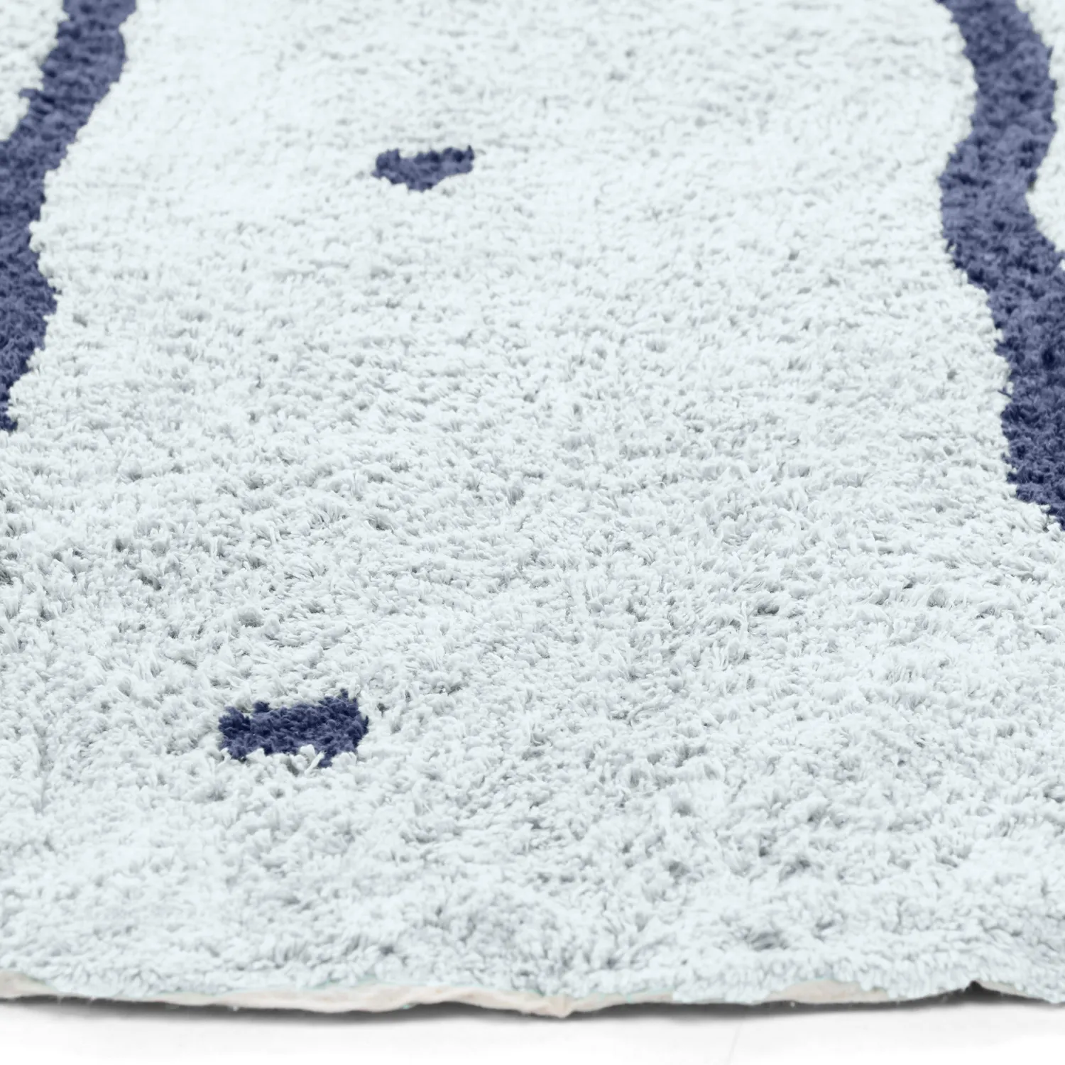 Alfombras redondeadas - Leora Natural Cotton Shaggy (gris/azul)