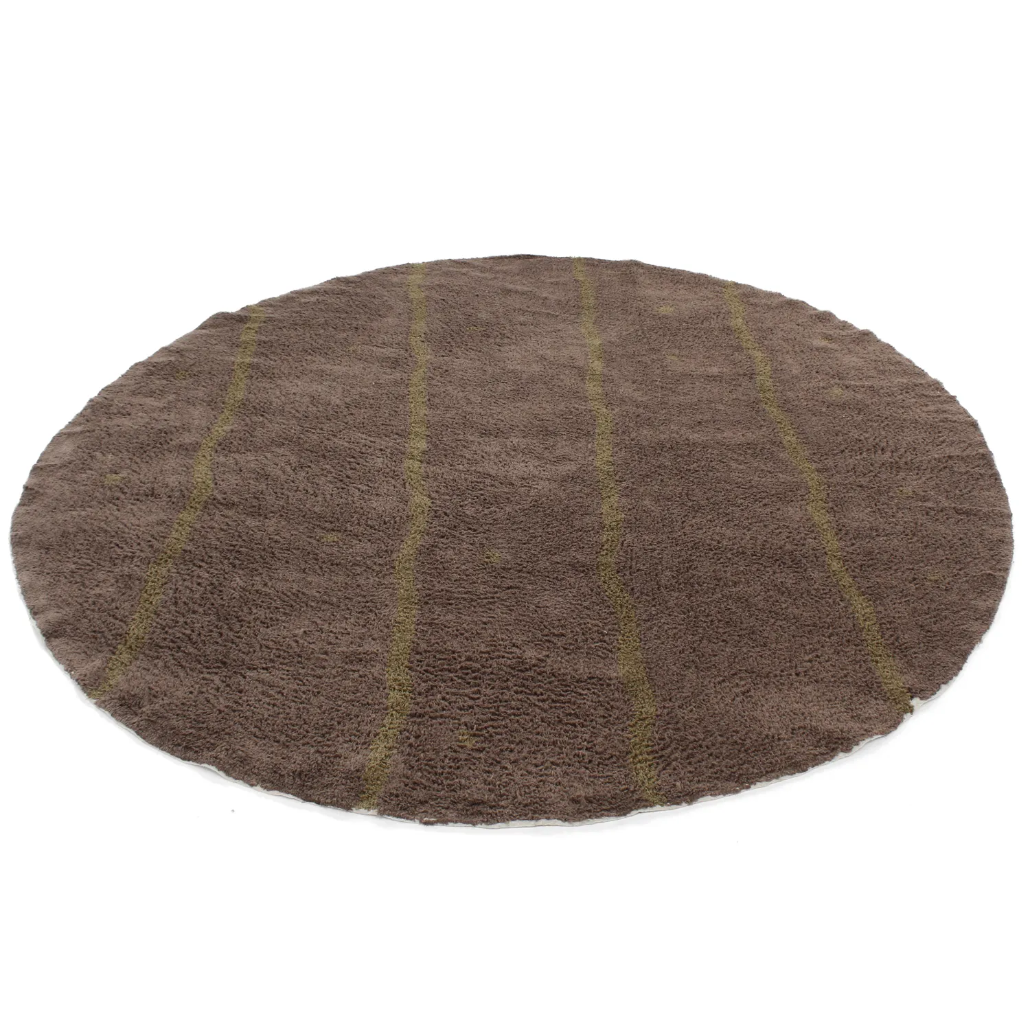 Alfombras redondeadas - Leora Natural Cotton Shaggy (marrón/oliva)